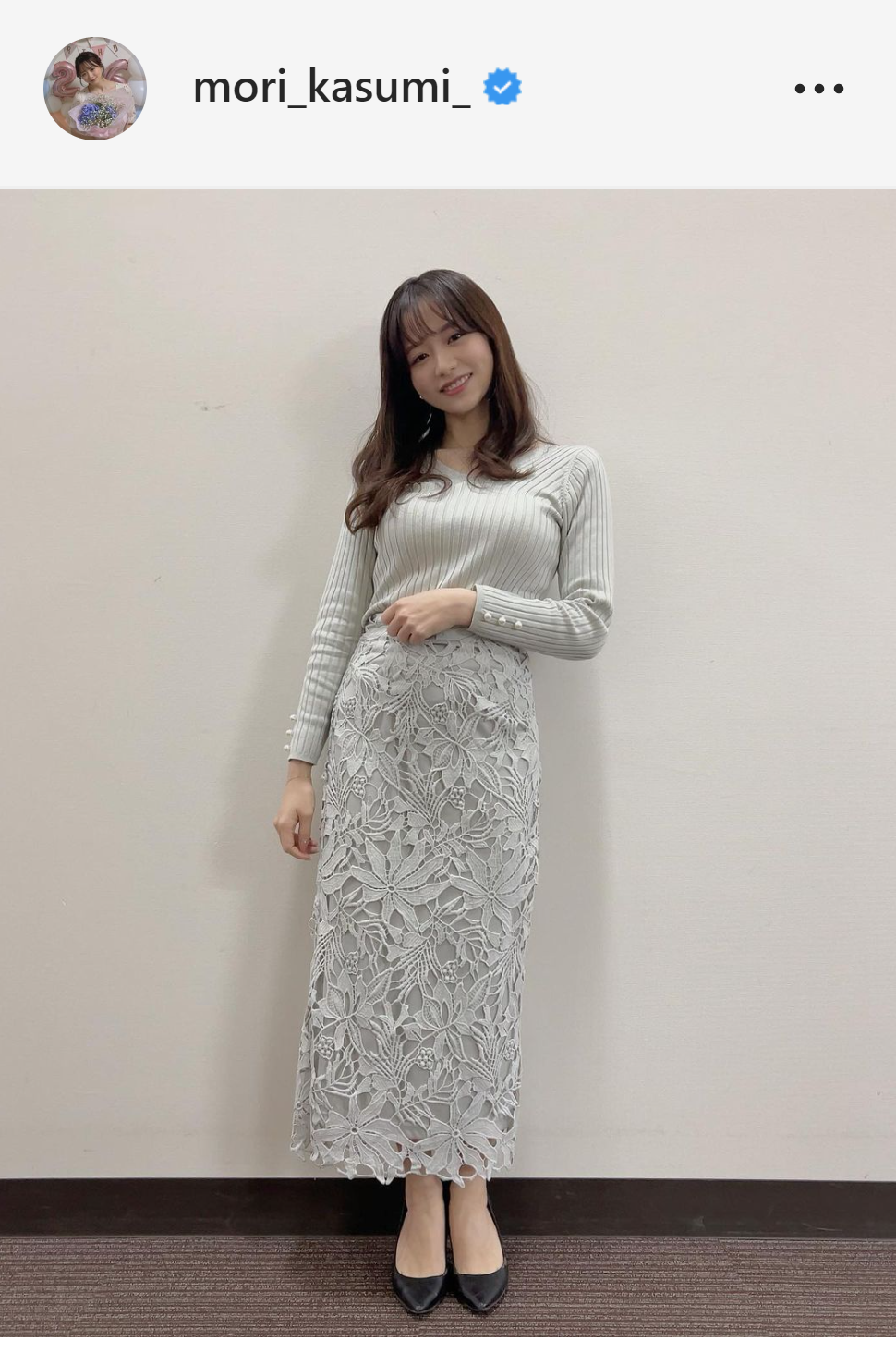 全身ショットを披露した森香澄アナウンサー（インスタグラムより）