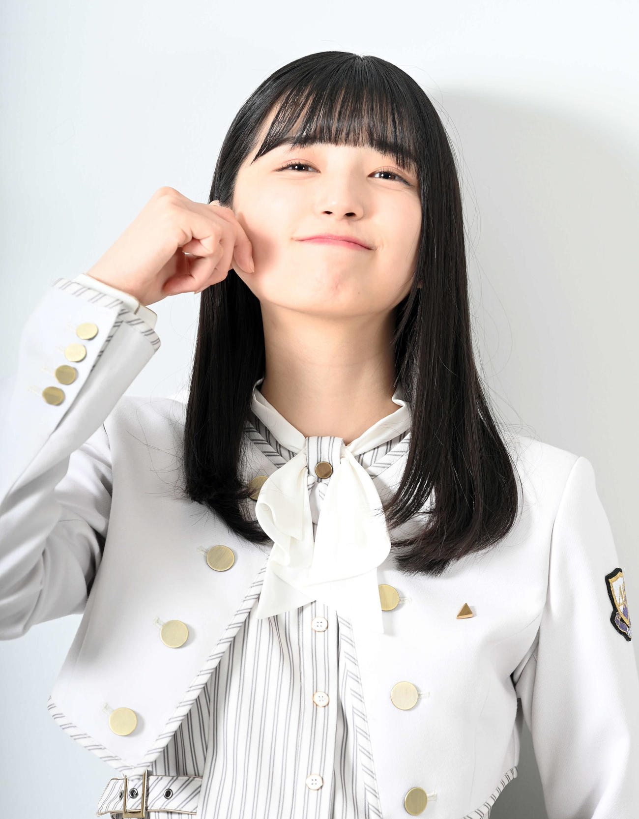 乃木坂46加入1周年を迎え、キュートな笑顔を見せる五百城茉央（撮影・たえ見朱実）