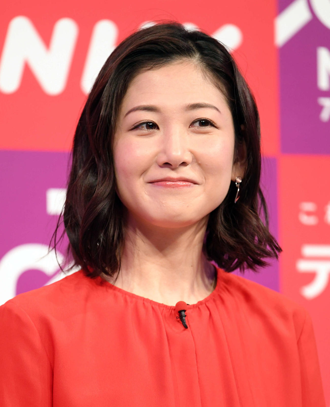 会見で笑顔を見せるNHK桑子真帆アナ（撮影・たえ見朱実）