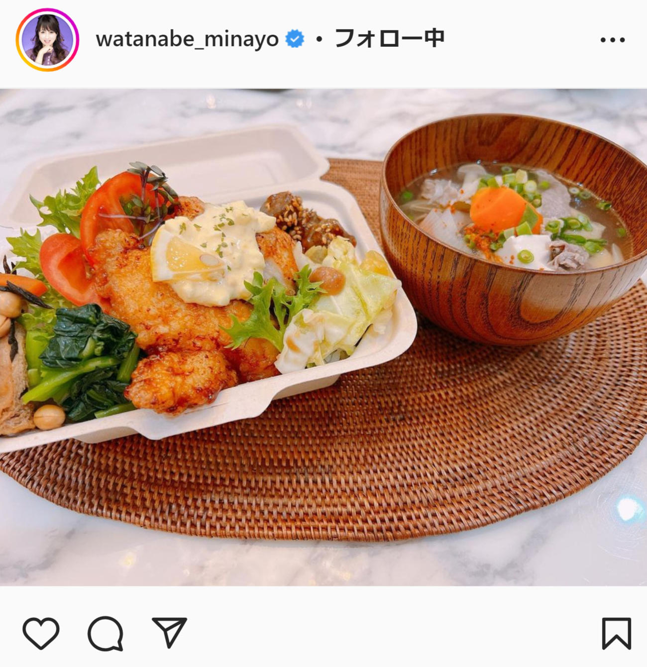 渡辺美奈代のインスタグラムより