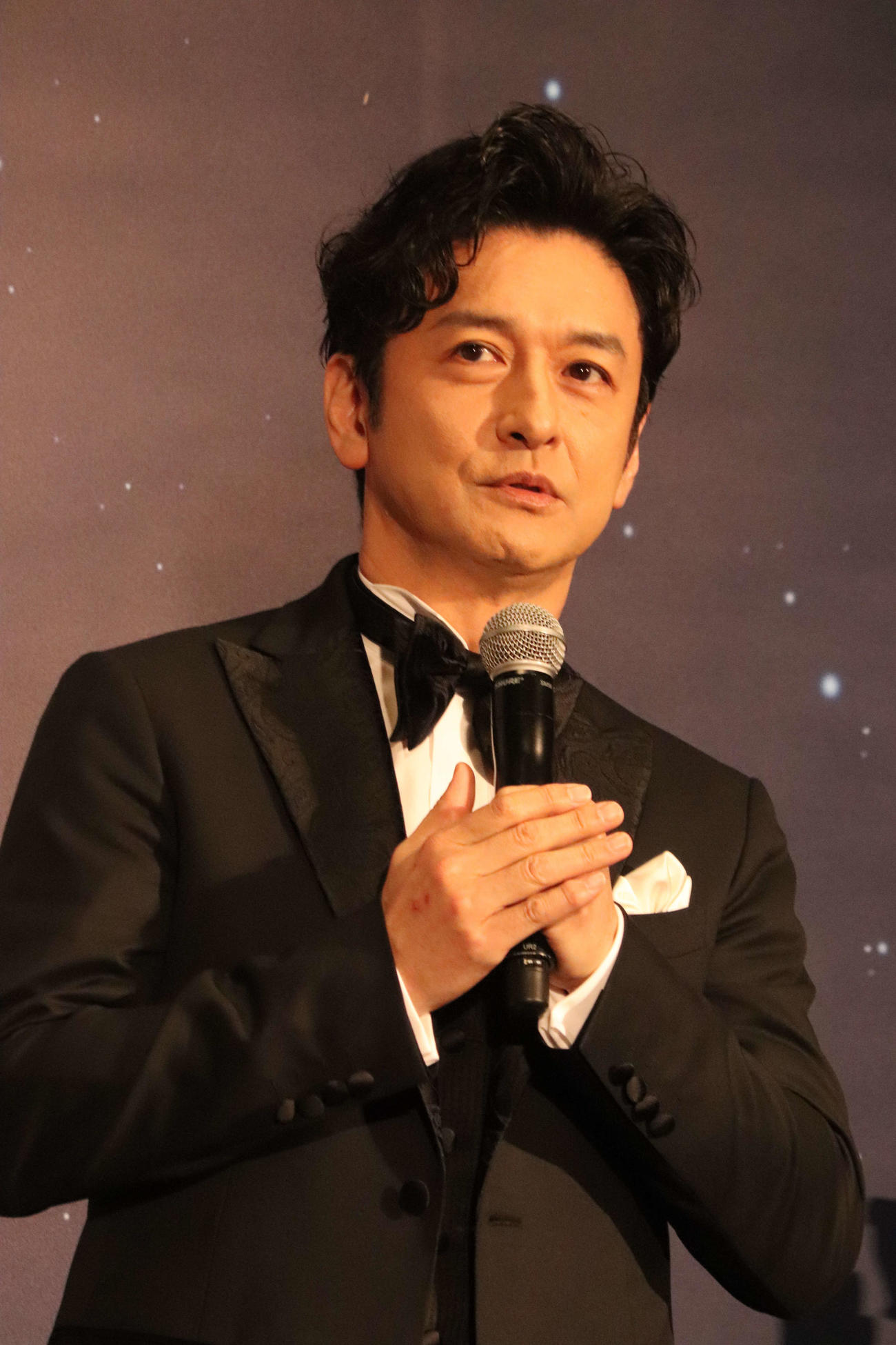 映画「シング・フォー・ミー、ライル」日本語吹き替え版完成披露試写会に登壇した石丸幹二（撮影・加藤理沙）