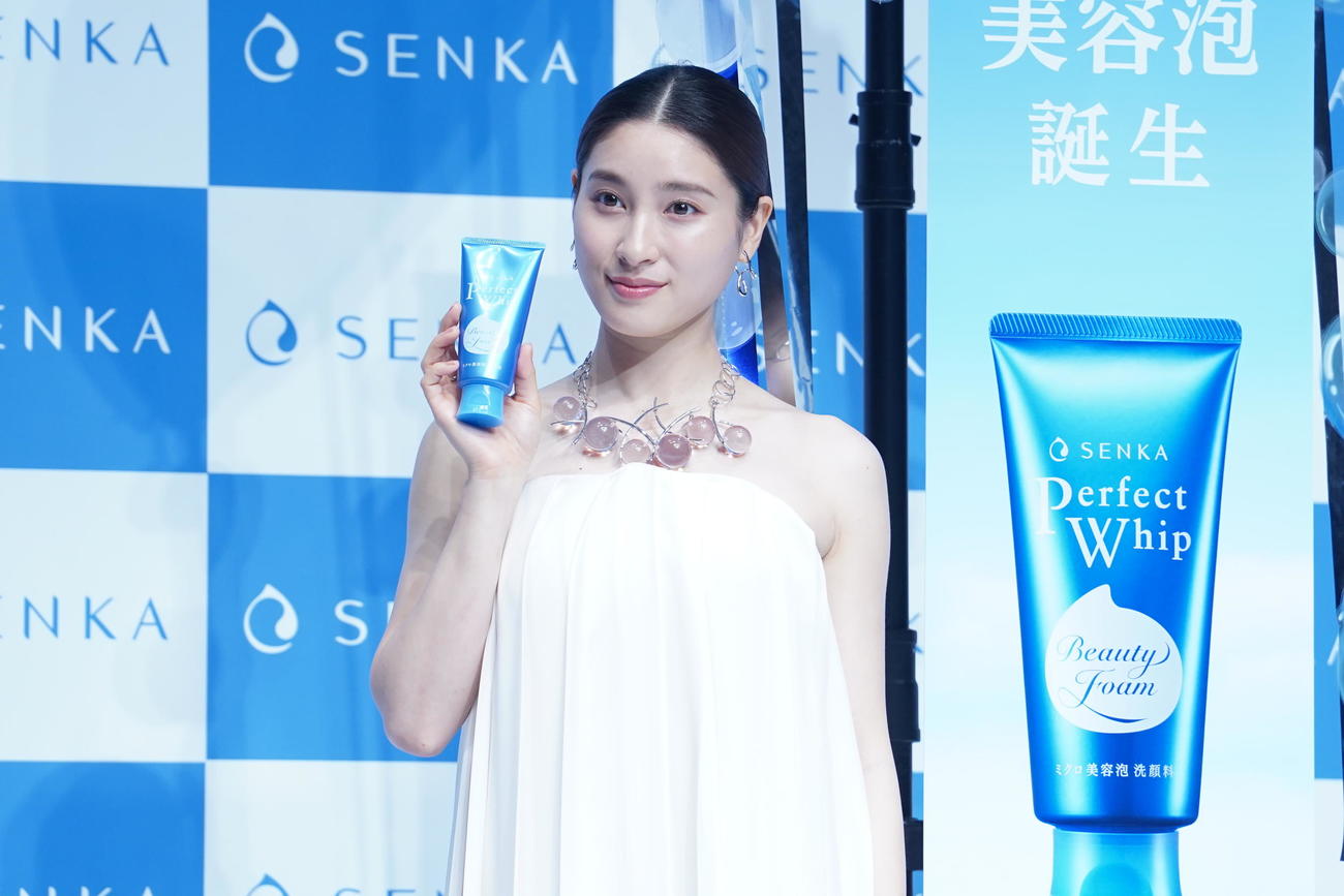 「SENKA」の新CM＆新ミューズ就任発表会に出席した土屋太鳳（撮影・佐藤勝亮）
