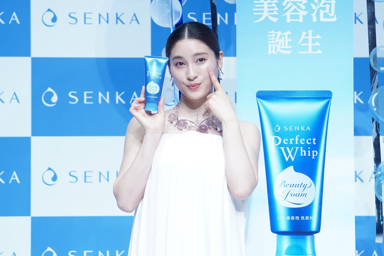 「SENKA」の新CM＆新ミューズ就任発表会に出席した土屋太鳳（撮影・佐藤勝亮）