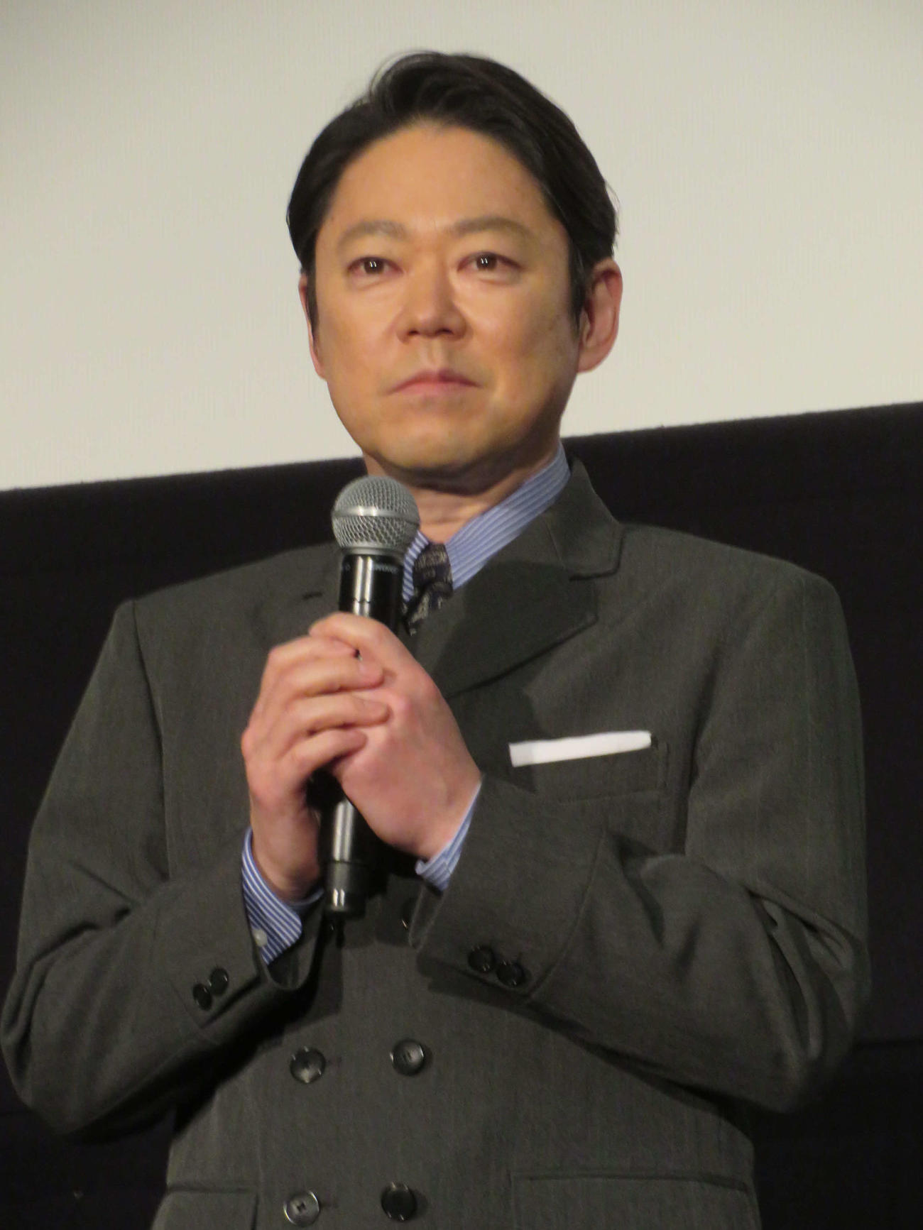 映画「シャイロックの子供たち」ティーチインイベントに登壇した阿部サダヲ（撮影・村上幸将）