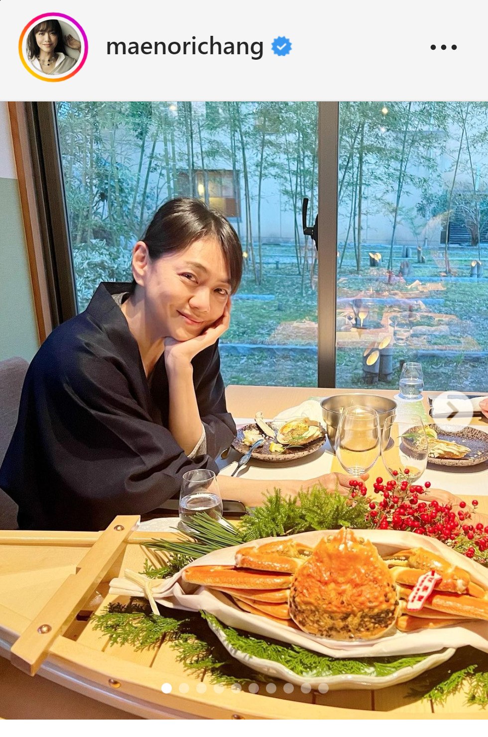 銀婚記念の旅行写真を公開した前田典子（インスタグラムより）