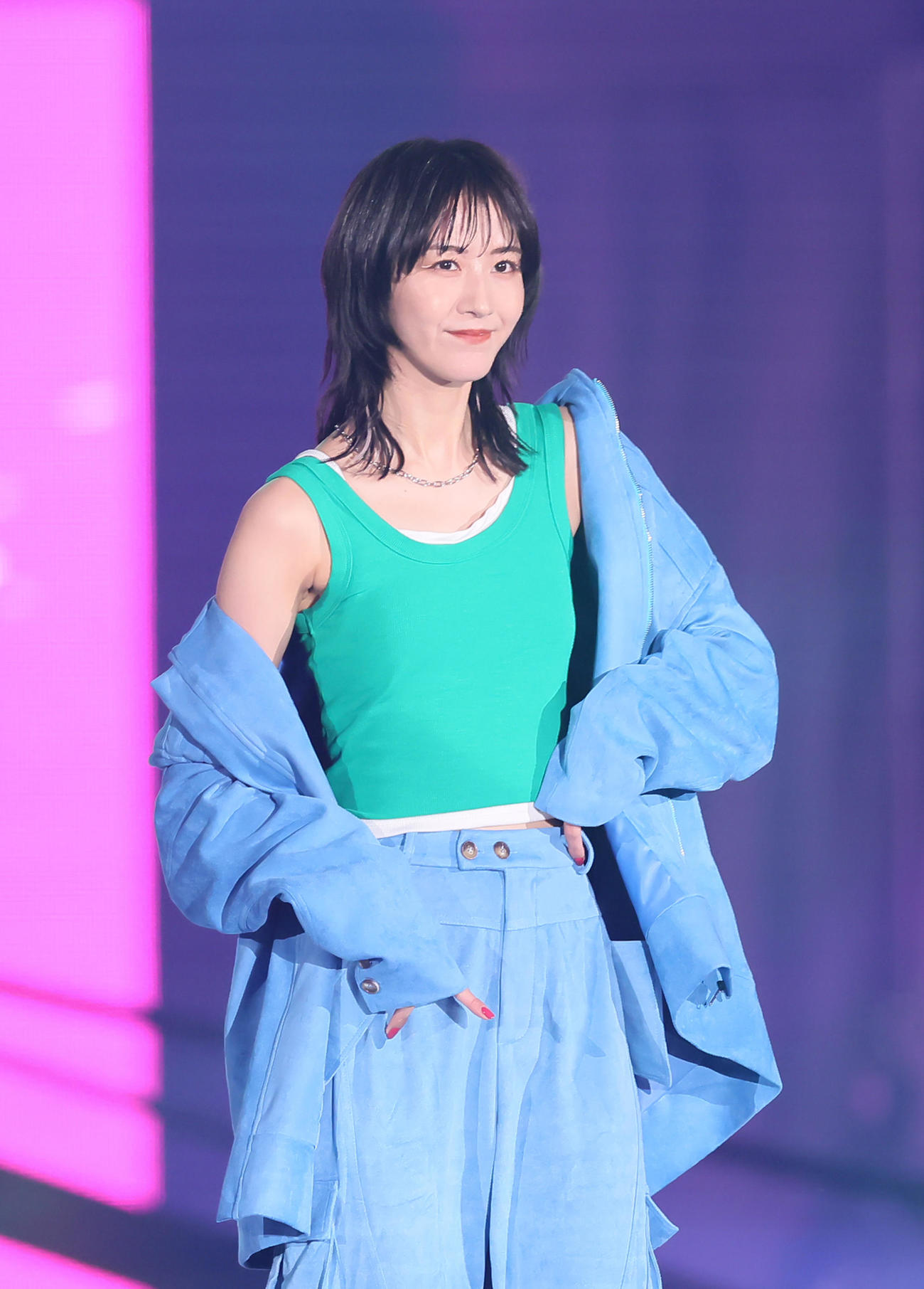 夏らしい衣装で登場した櫻坂46土生瑞穂（撮影・足立雅史）