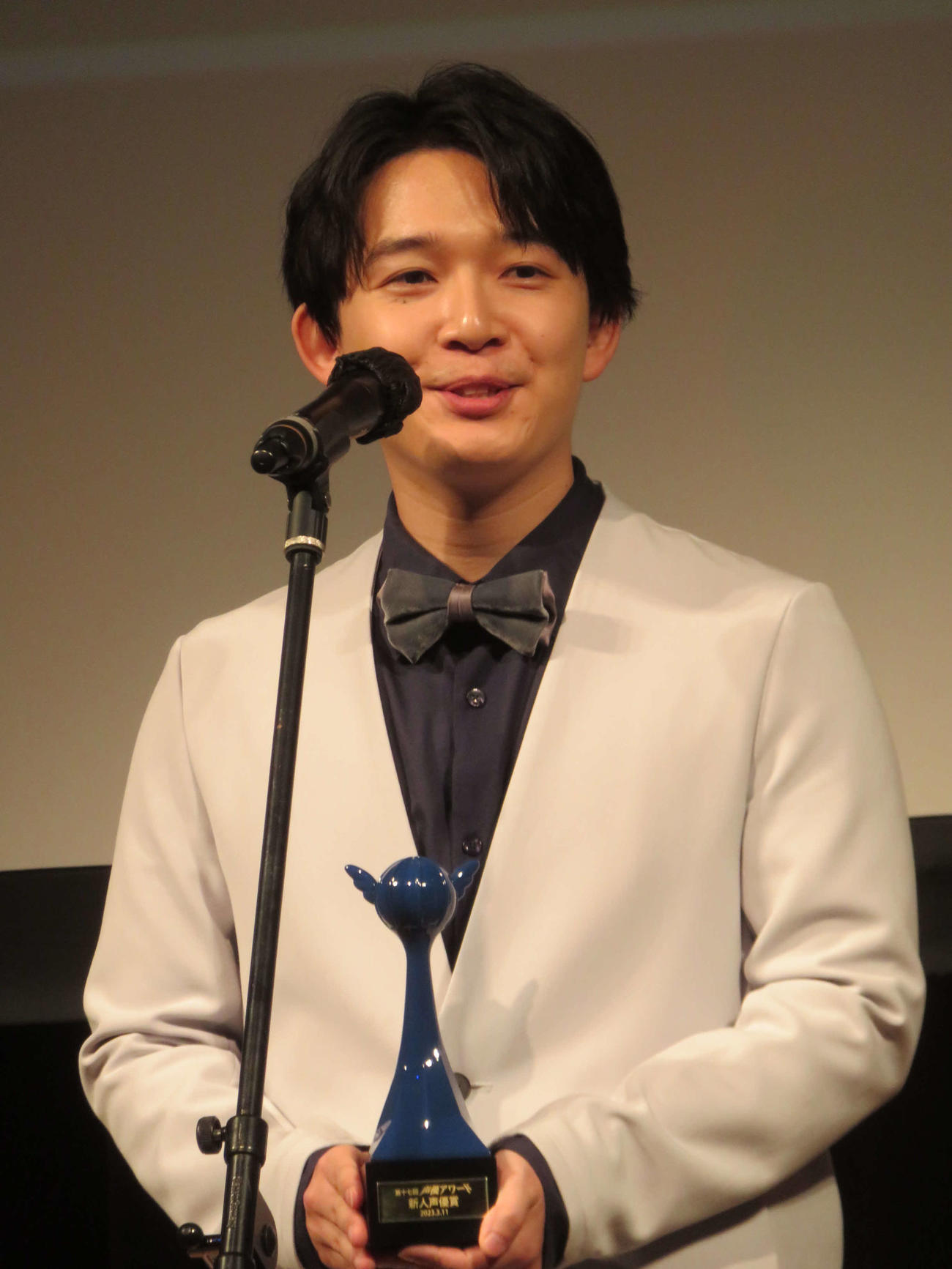 第17回　声優アワードで新人声優賞を受賞した梅田修一朗（撮影・村上幸将）