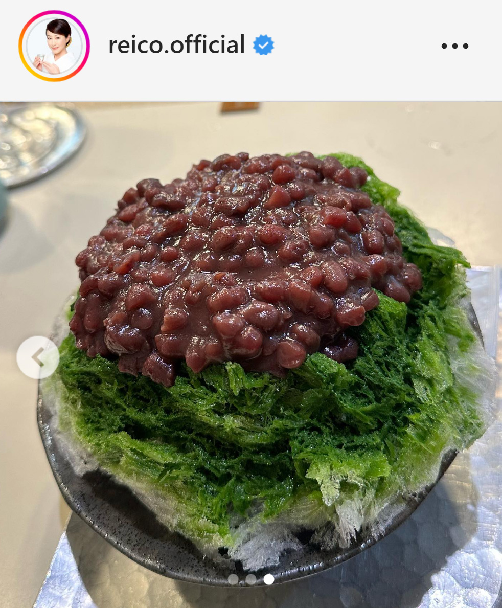 高島礼子が絶賛する小豆ガキ氷（高島礼子のインスタグラムより）
