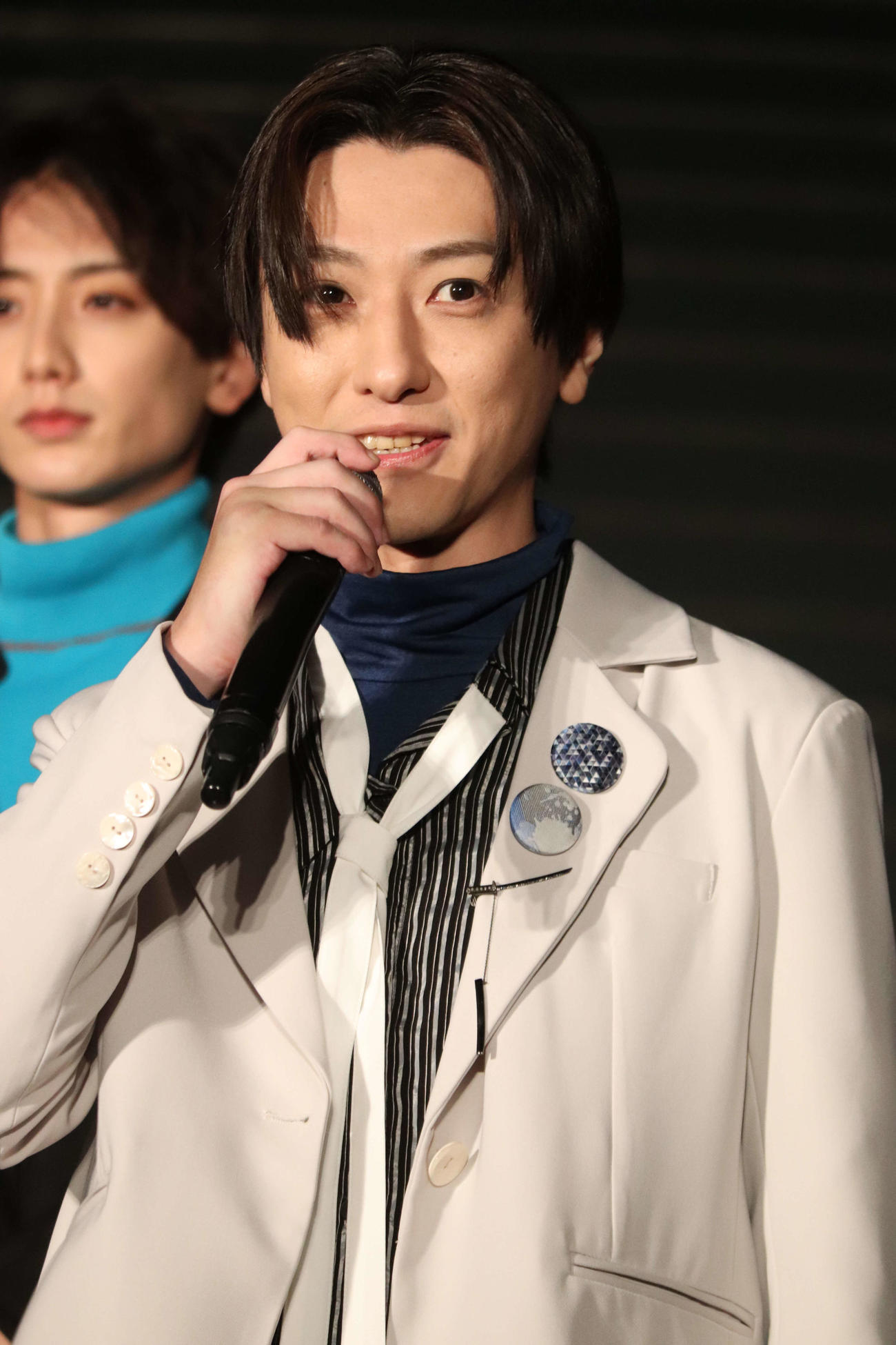 「映画刀剣乱舞－黎明－」点灯式＆完成報告会で東京スカイツリーの点灯を行った鈴木拡樹（撮影・加藤理沙）