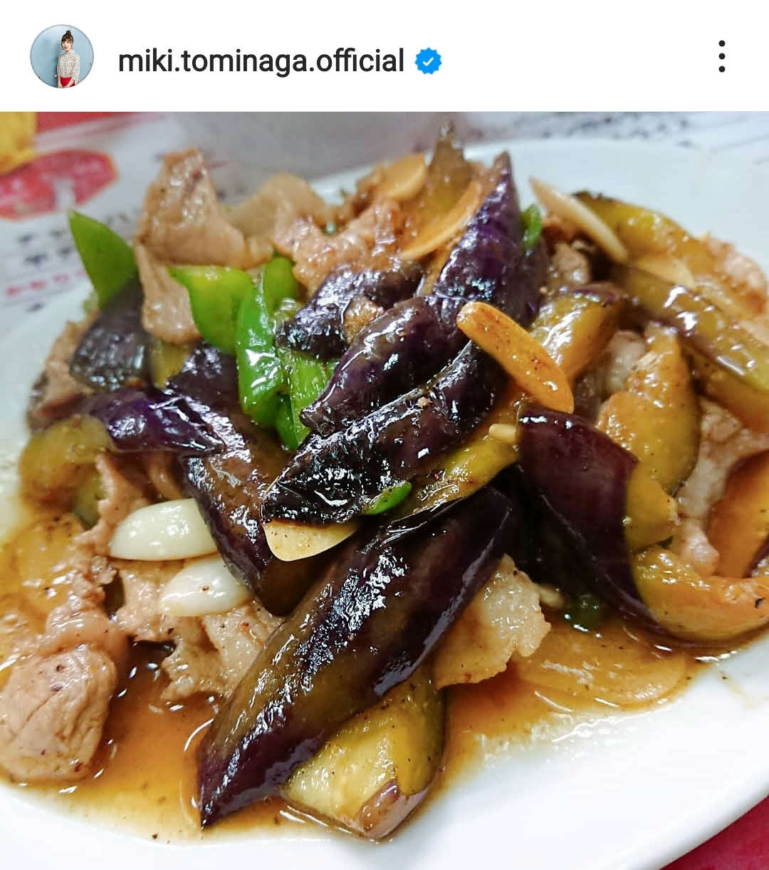 訪れた町中華のメニューを投稿（富永美樹のインスタグラムから）