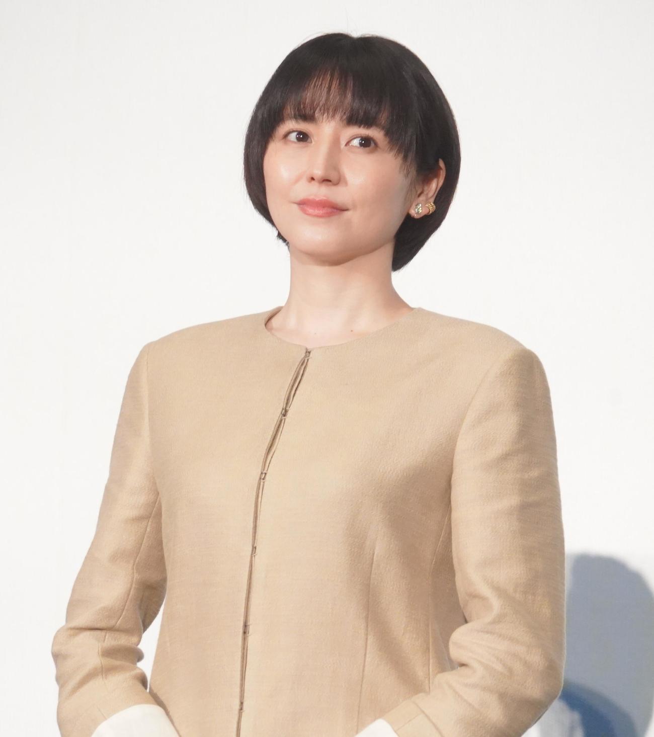 映画「ロストケア」公開前夜舞台あいさつに出席した長澤まさみ（撮影・佐藤成）