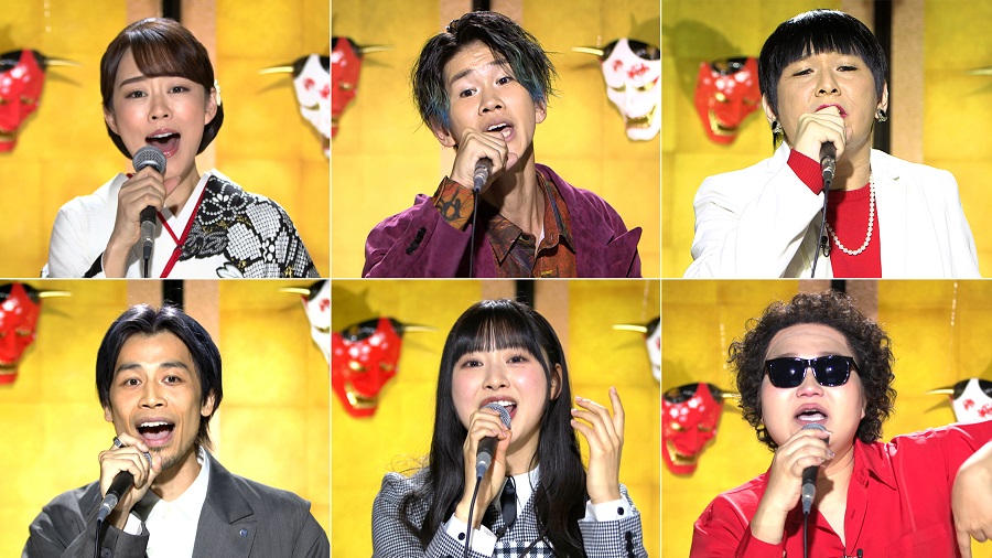 「千鳥の鬼レンチャン3時間SP」に出演する、上段左から丘みどり、松浦航大、Mr.シャチホコ、下段左からKAY－I、富田鈴花、りんごちゃん（C）フジテレビ