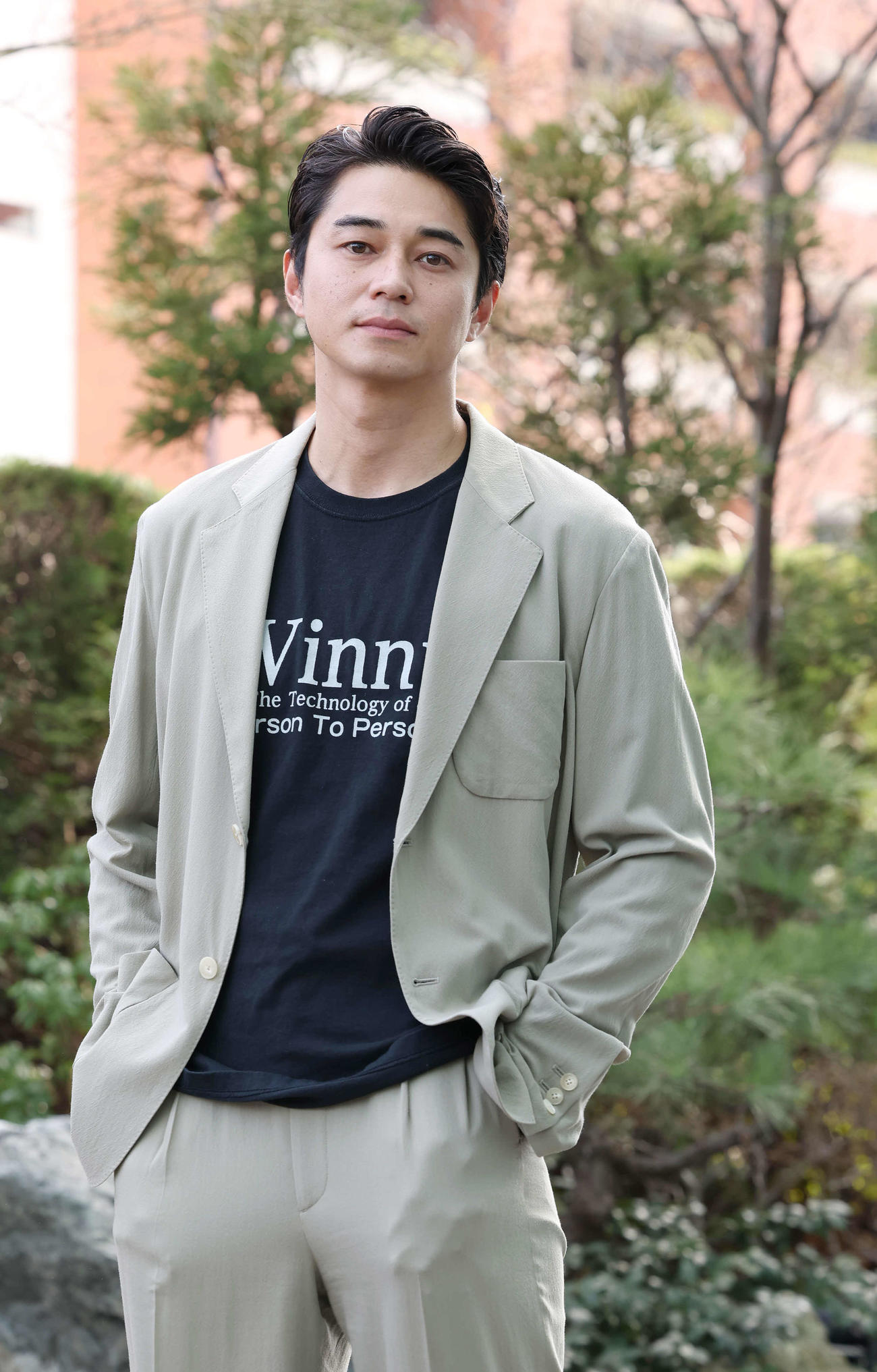 抜群の存在感の東出昌大さん。柔和な表情で、優しい言葉を投げかける姿に感動しました（撮影・丹羽敏通）