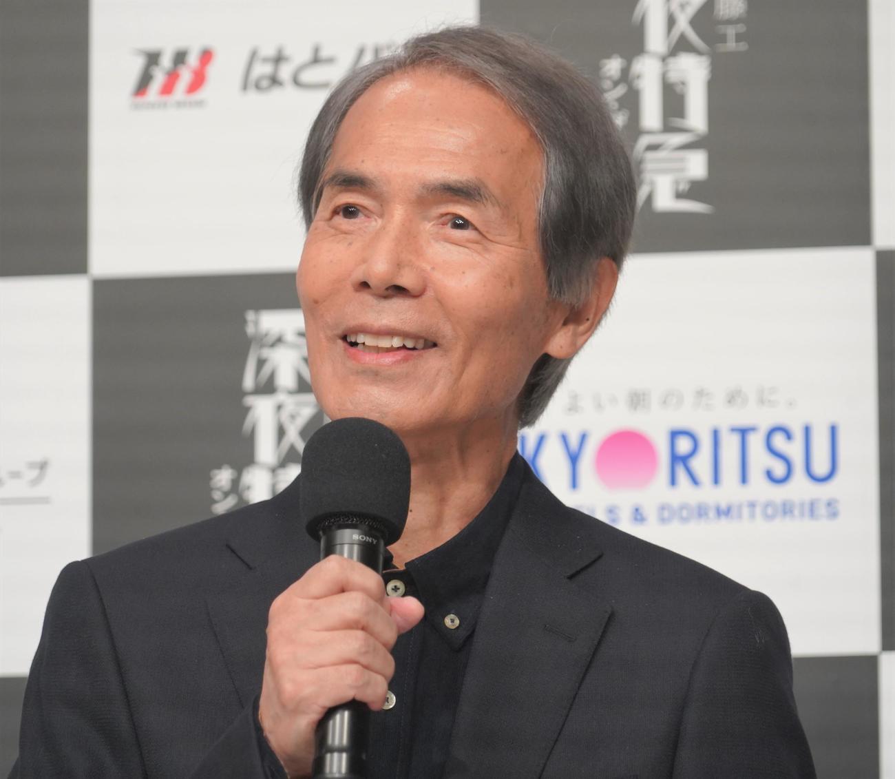 4月スタートのTBSラジオ朗読番組「朗読・斎藤工　深夜特急オン・ザ・ロード」の記者会見に出席した沢木耕太郎氏（撮影・佐藤成）