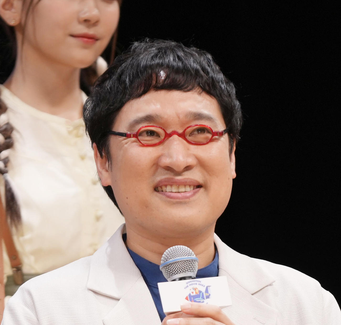 「映画ドラえもん　のび太と空の理想郷（ユートピア）」の完成披露試写会に出席した南海キャンディーズ山里亮太（撮影・狩俣裕三）