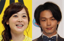 中村倫也（右）と水卜麻美アナ