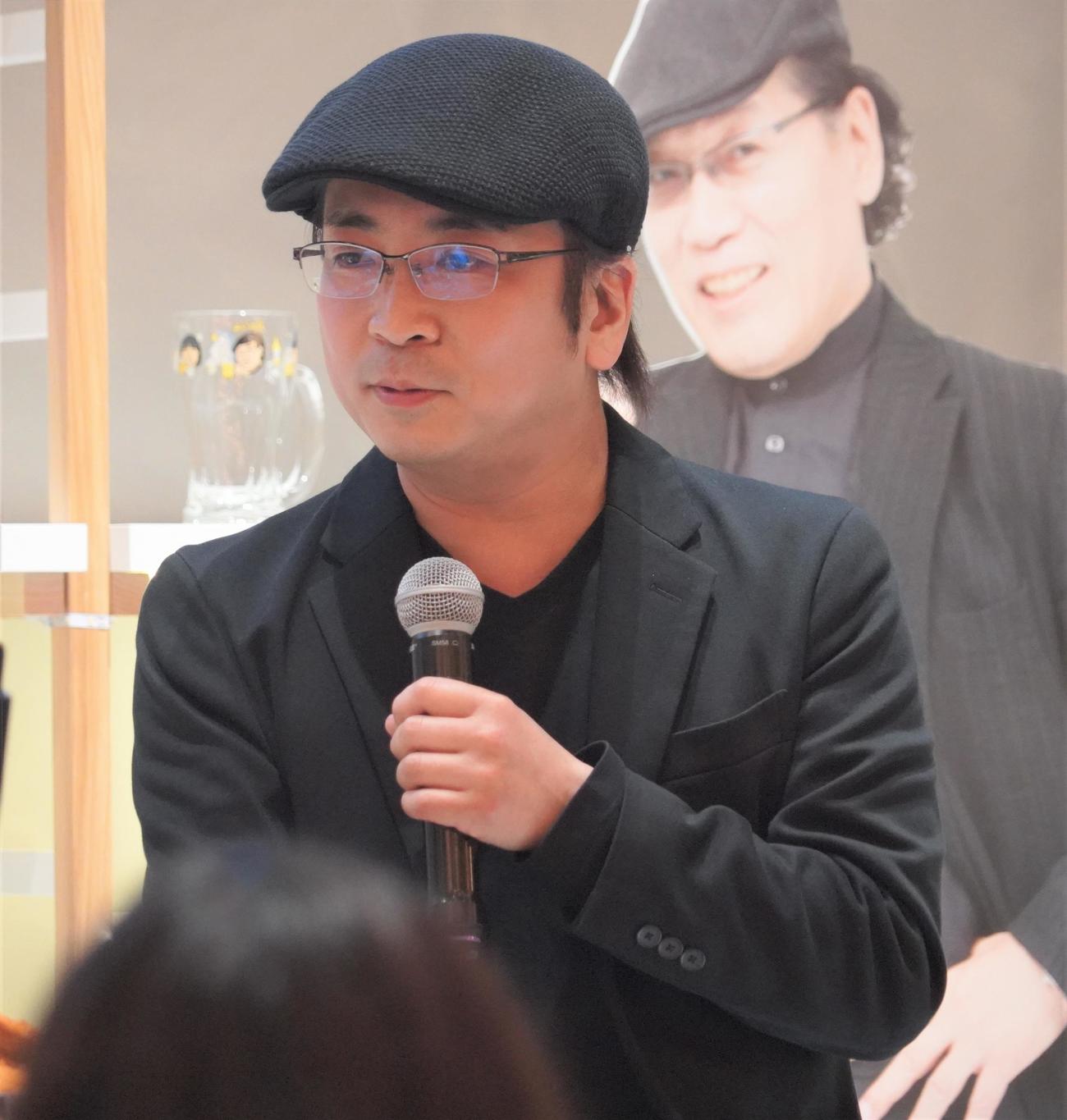 BS－TBSの「吉田類の酒場放浪記」のファンクラブイベントに出席した河本邦弘（撮影・佐藤成）