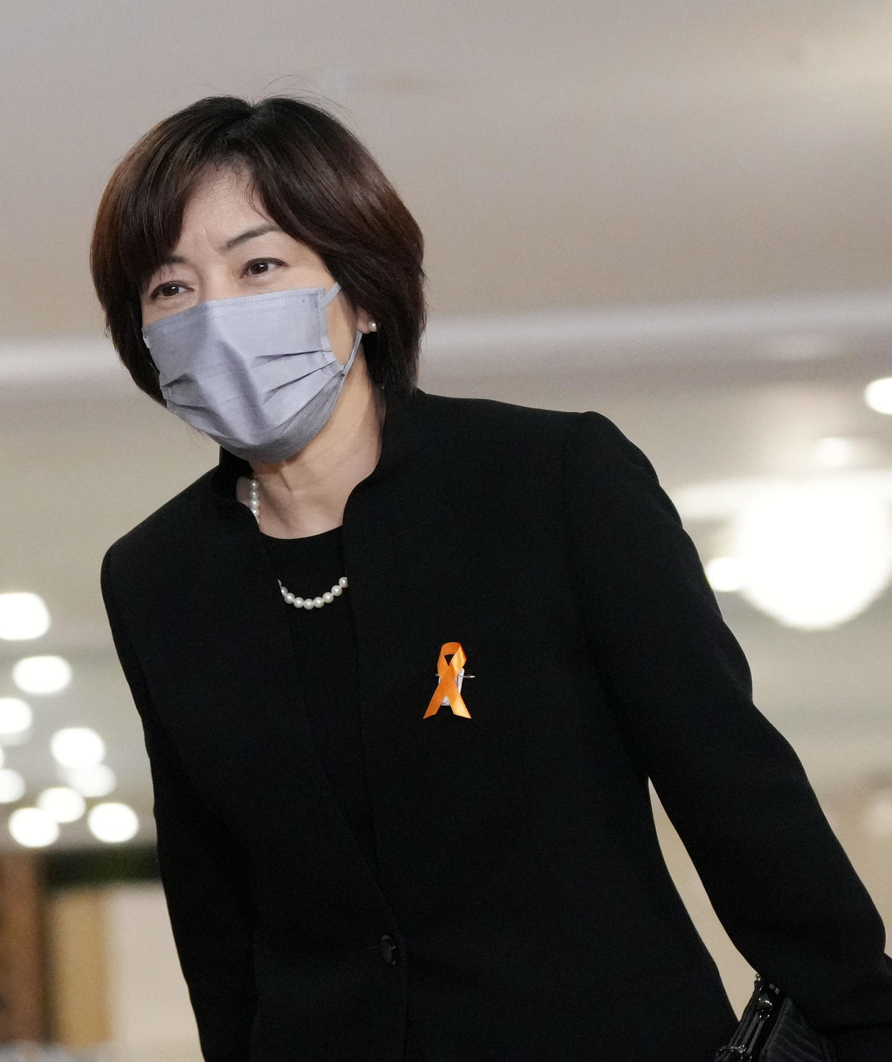 渡辺徹さんのお別れの会に参列する八木亜希子（撮影・狩俣裕三）