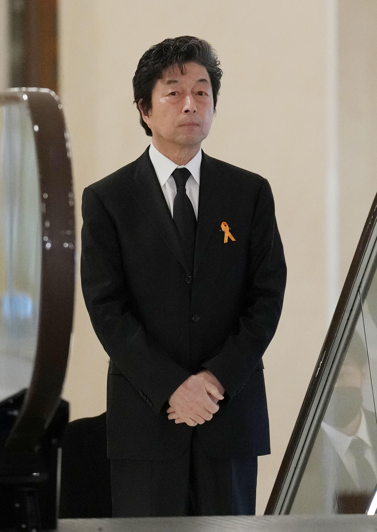 渡辺徹さんのお別れの会に参列する中村雅俊（撮影・狩俣裕三）
