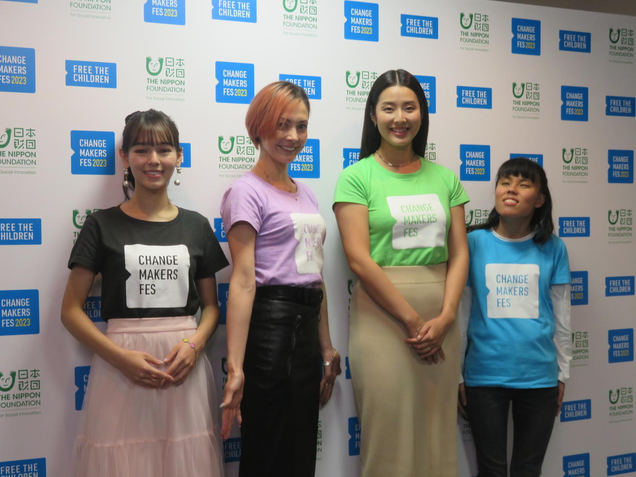 「チェンジメーカー・フェス2023」に出席した、左から世良マリカ、土屋アンナ、すみれ、わたなべちひろ