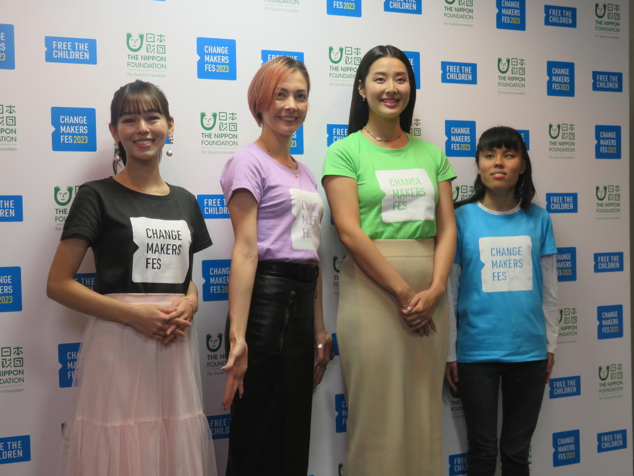 「チェンジメーカー・フェス2023」に出席した、左から世良マリカ、土屋アンナ、すみれ、わたなべちひろ