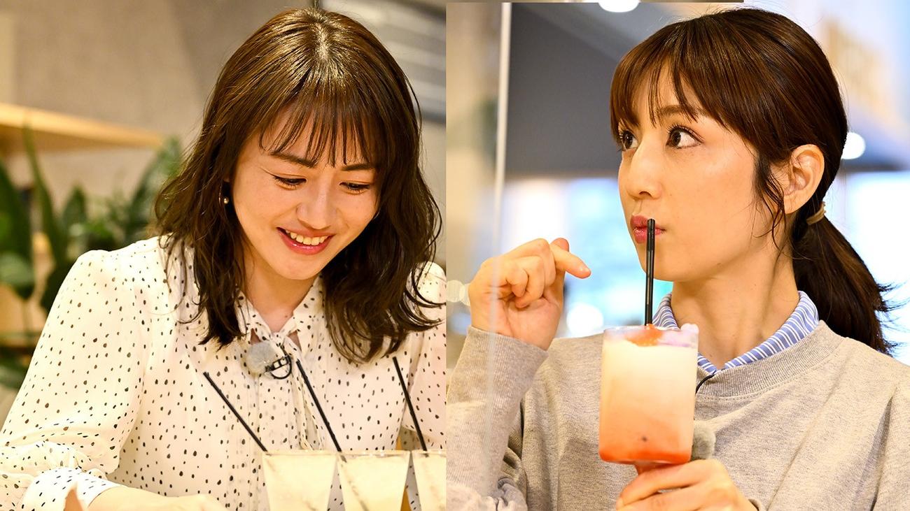 30日放送のBS－TBS「飲んだ気酒場～ノンアルで乾杯か～」に出演する磯山さやか（左）と小倉優子