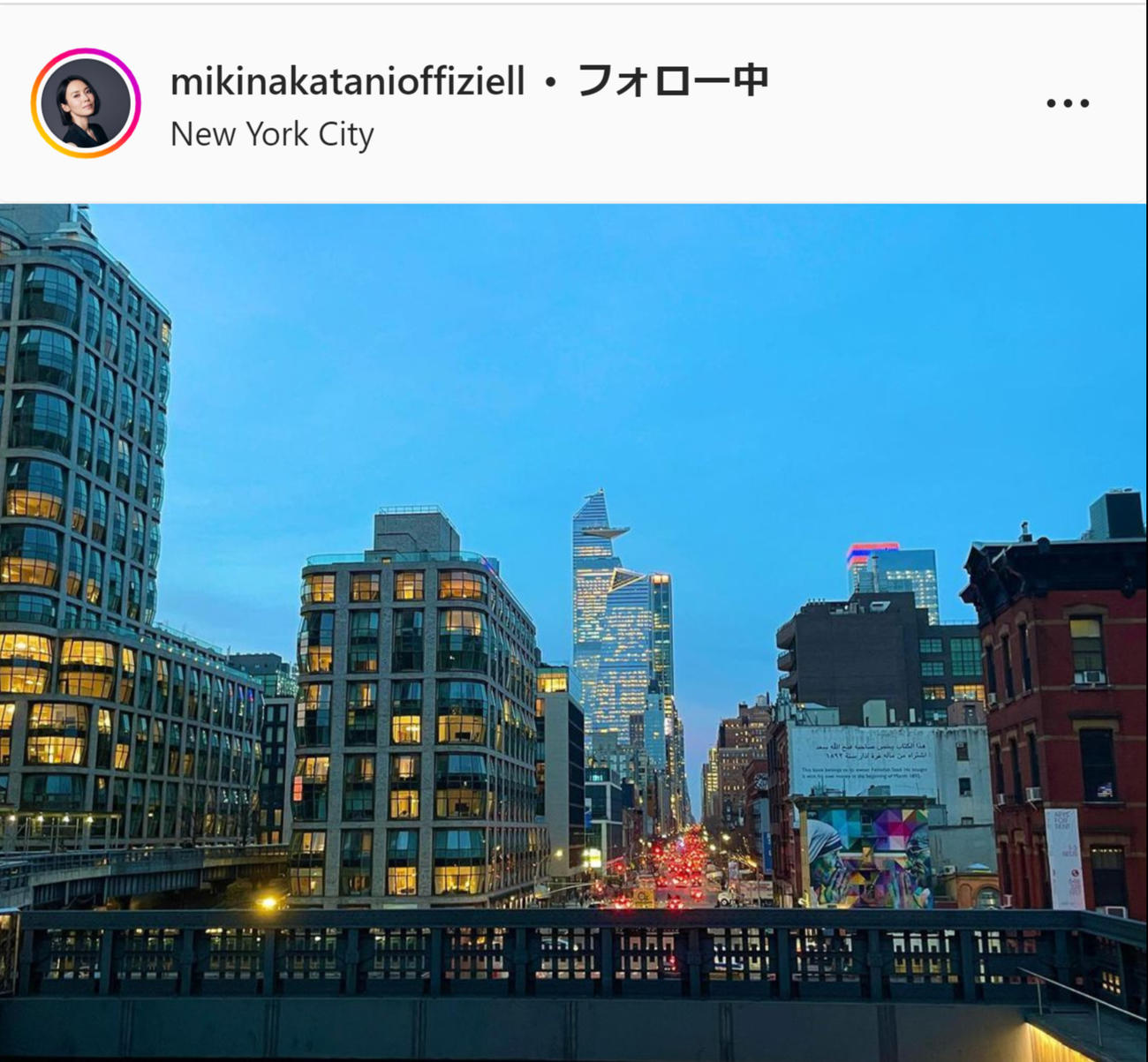 中谷美紀のインスタグラムから