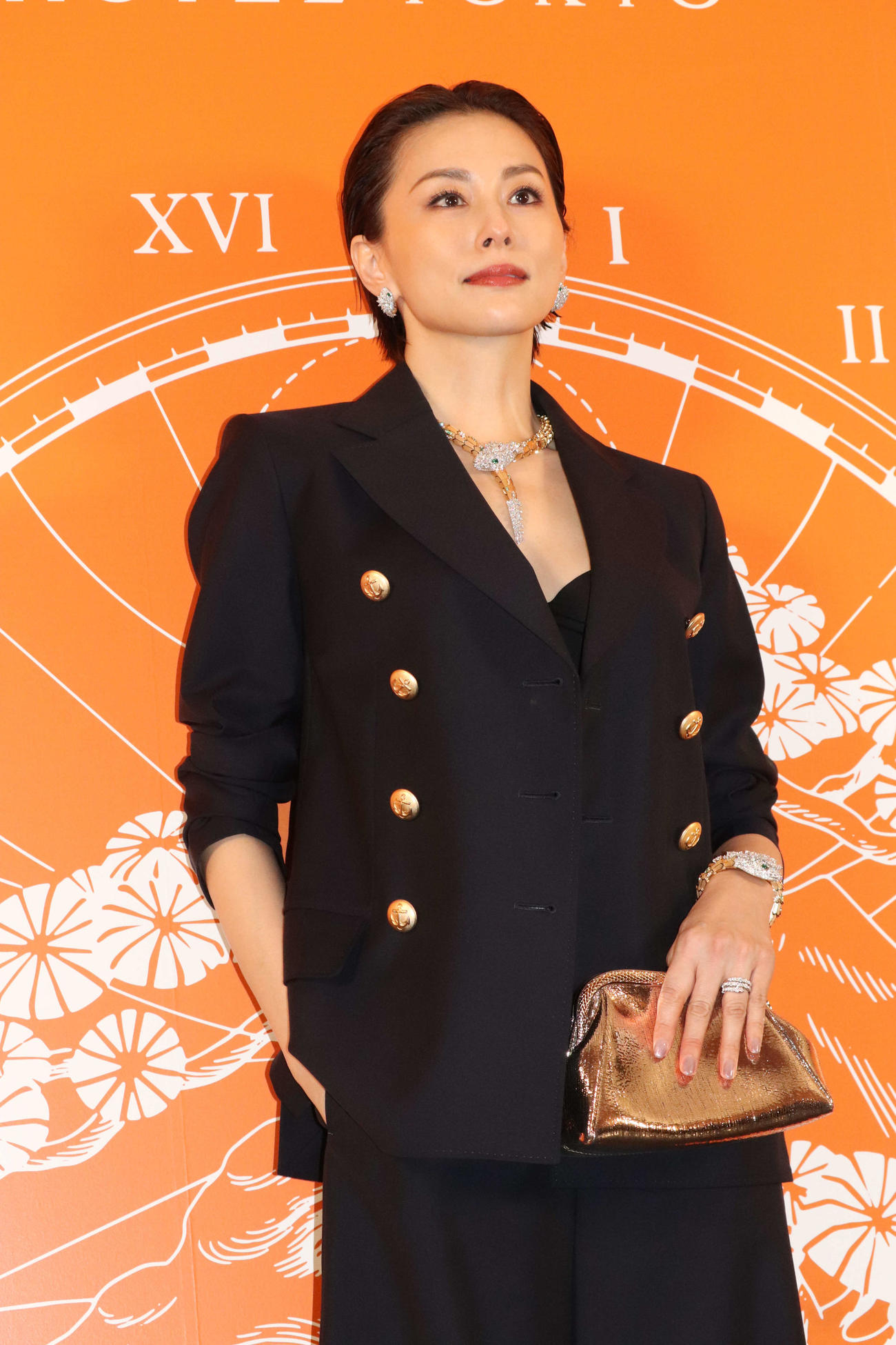 「ブルガリホテル東京」オープニングパーティーに登壇した米倉涼子（撮影・加藤理沙）