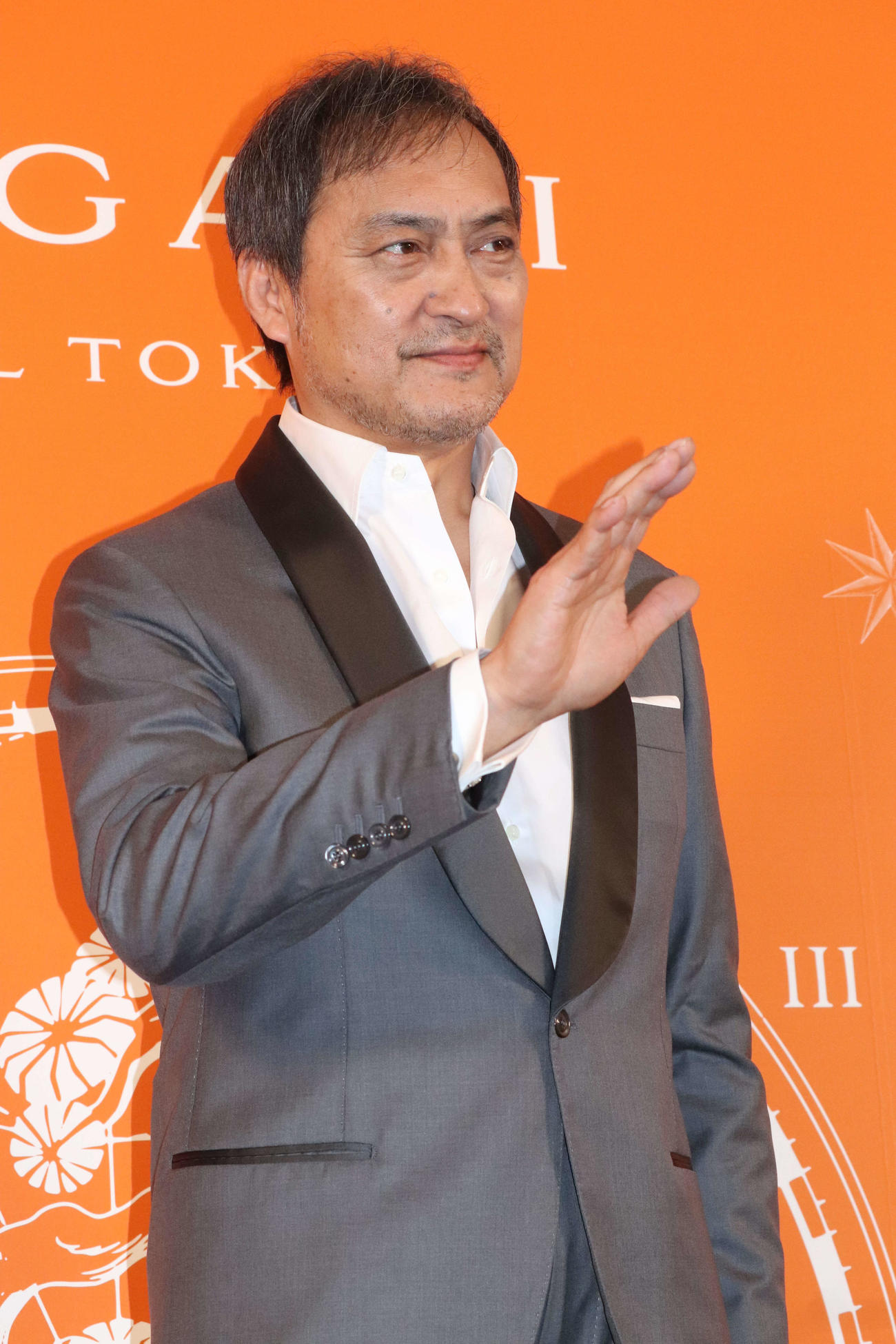 「ブルガリホテル東京」オープニングパーティーに登壇した渡辺謙（撮影・加藤理沙）