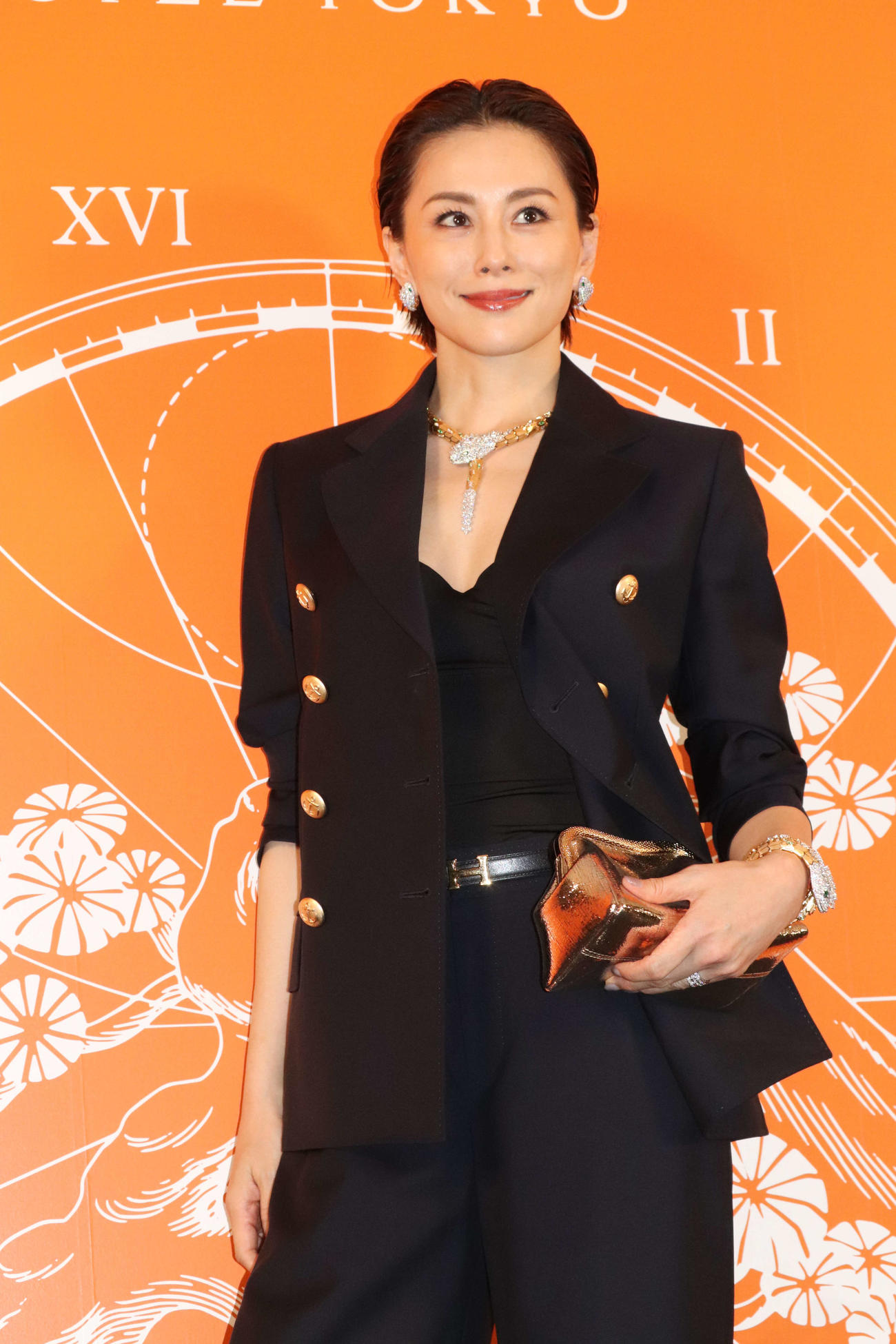 「ブルガリホテル東京」オープニングパーティーに登壇した米倉涼子（撮影・加藤理沙）