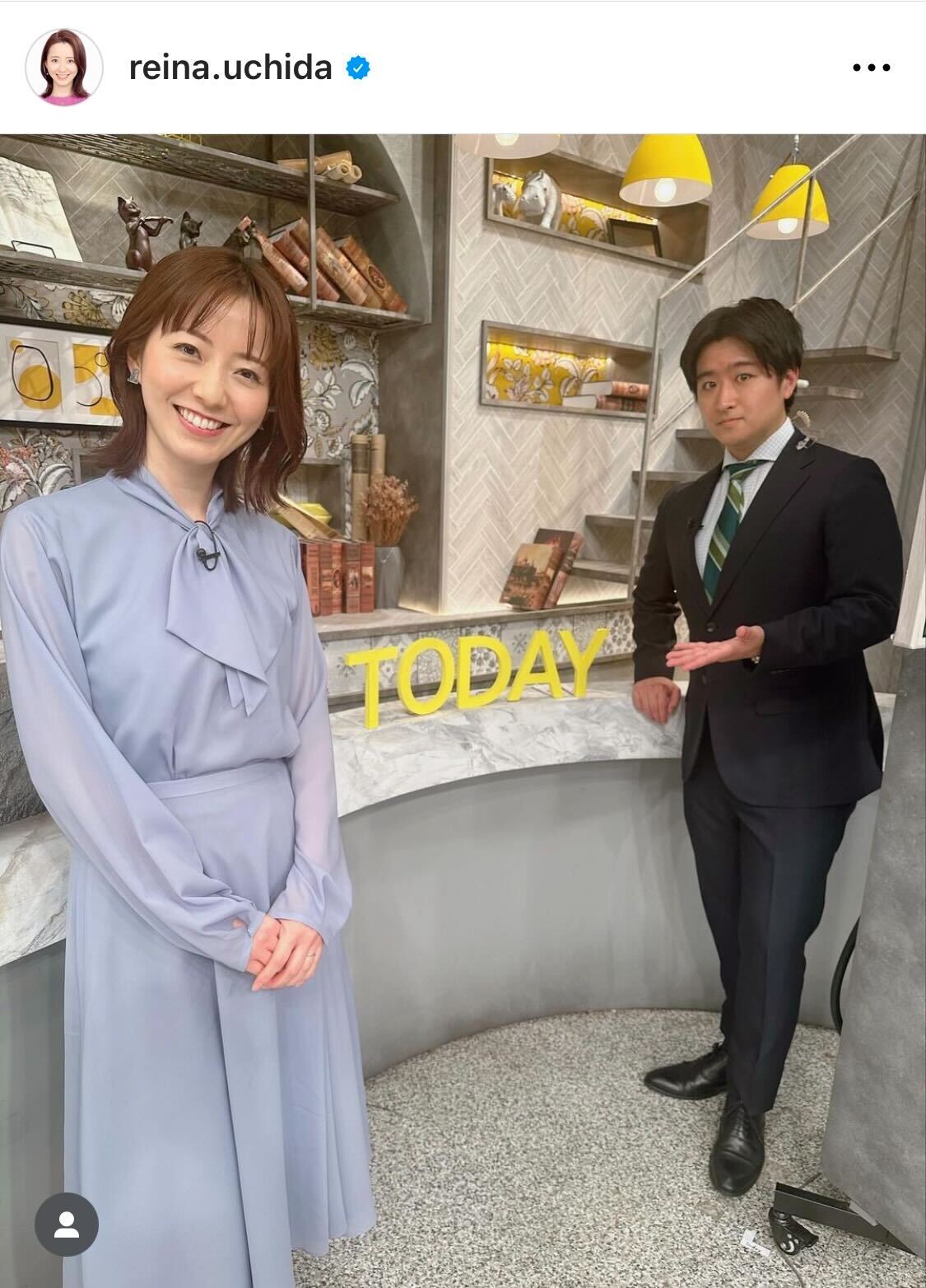 フジテレビ内田嶺衣奈アナは共演の藤井弘輝アナとツーショット（内田嶺衣奈アナのインスタグラムから）