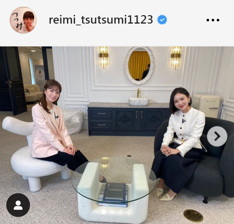 堤礼実アナウンサーのインスタグラムから