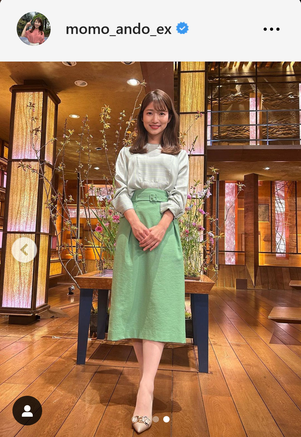 テレビ朝日安藤萌々アナのインスタグラムから