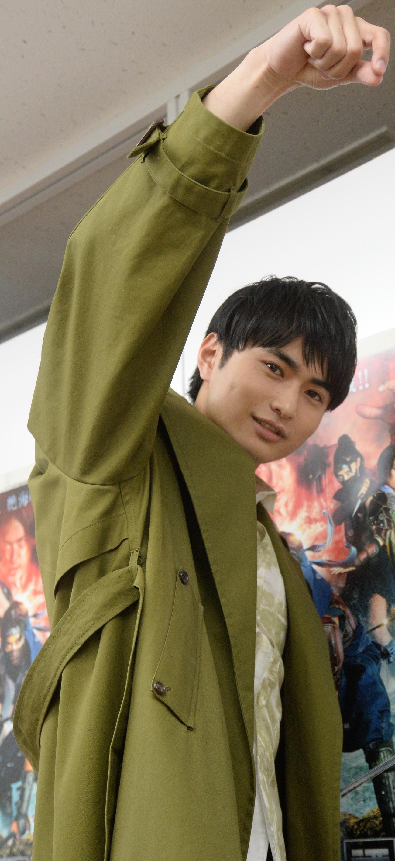 「妖獣奇譚　ニンジャVSシャーク」に出演する平野宏周（撮影・高橋洋平）