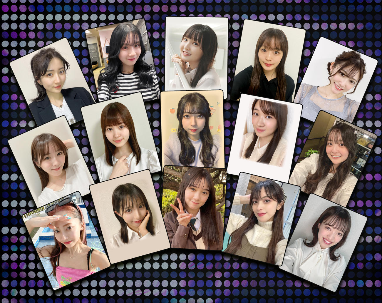 「オールナイトフジコ」に出演するフジコガールズ15人。上段左から雨宮凛々子、坊迫咲藍、小杉怜子、上杉真央、出町杏奈、中段左から沖玲萌、今井陽菜、高村栞里、鈴木心緒、和智日菜子、下段左から松尾実季果、安藤令奈、友恵温香、エブラヒミ椎菜、佐藤佳奈子（C）フジテレビ