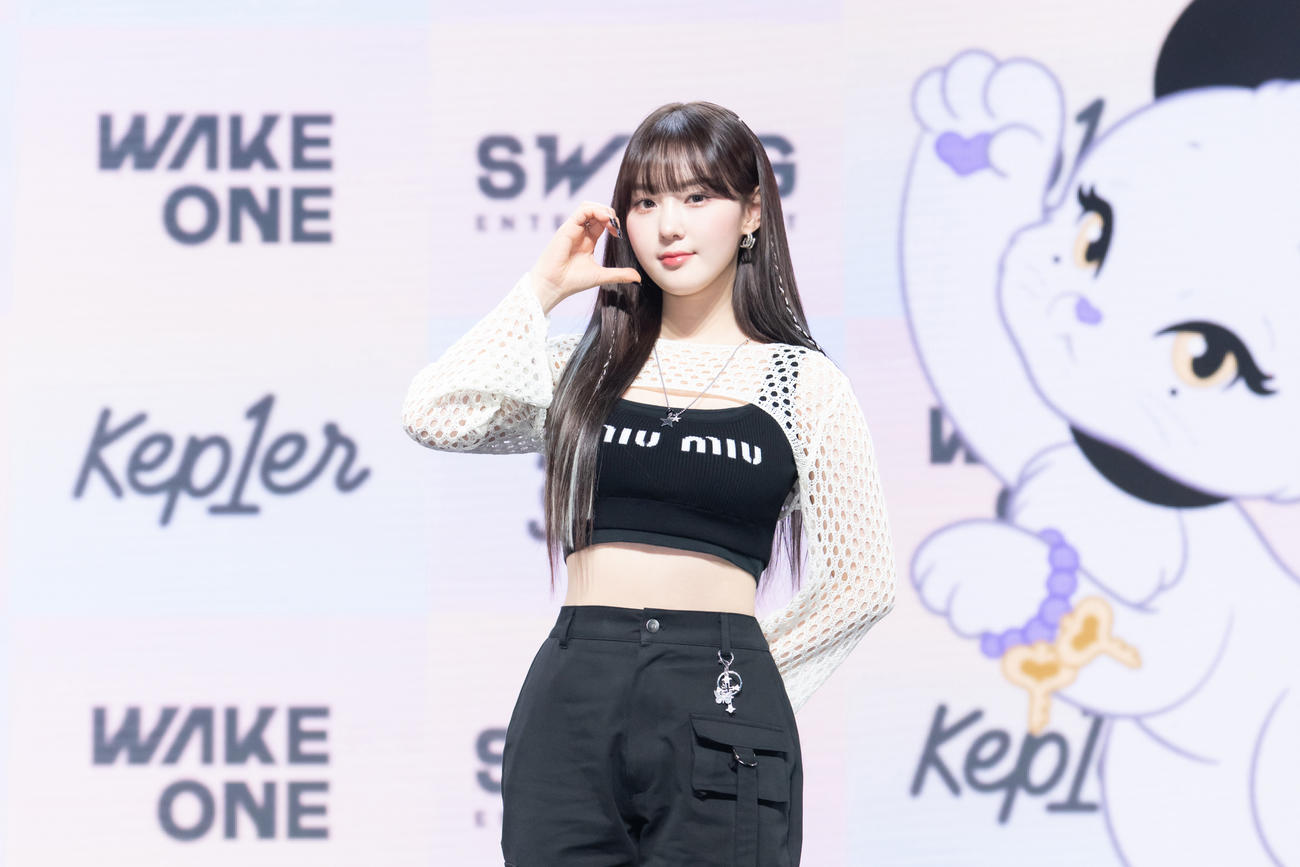 「LOVESTRUCK！」のショーケースを行ったKep1erのチェヒョン（C）WAKEONE／SWING ENTERTAINMENT提供