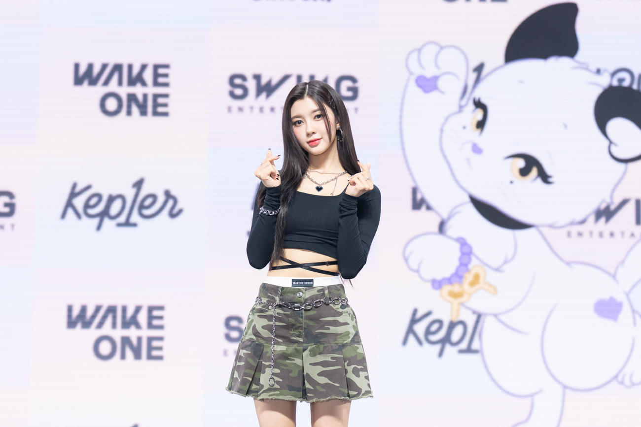 「LOVESTRUCK！」のショーケースを行ったKep1erのダヨン（C）WAKEONE／SWING ENTERTAINMENT提供