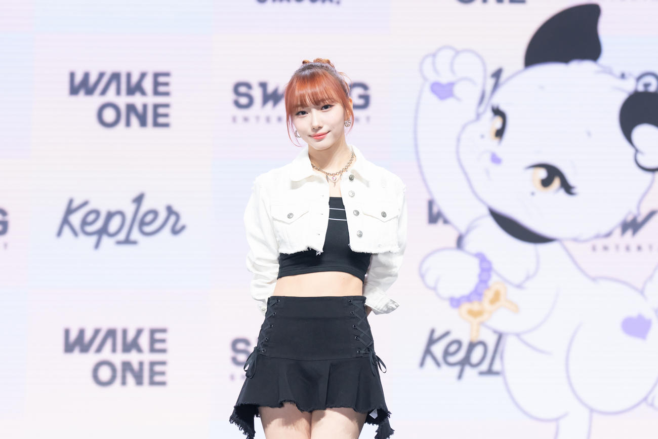 「LOVESTRUCK！」のショーケースを行ったKep1erのヨンウン（C）WAKEONE／SWING ENTERTAINMENT提供