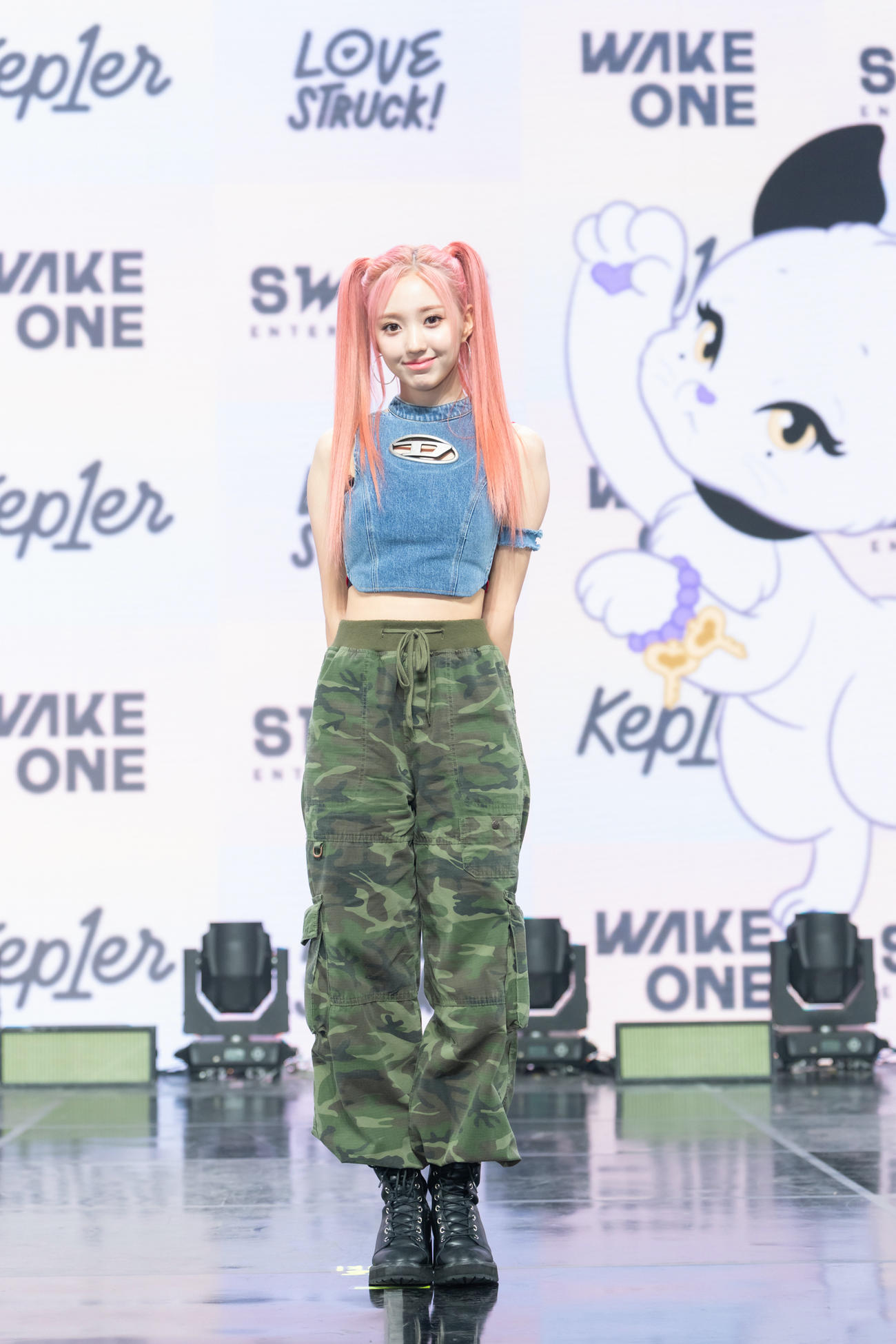 「LOVESTRUCK！」のショーケースを行ったKep1erのイェソ（C）WAKEONE／SWING ENTERTAINMENT提供