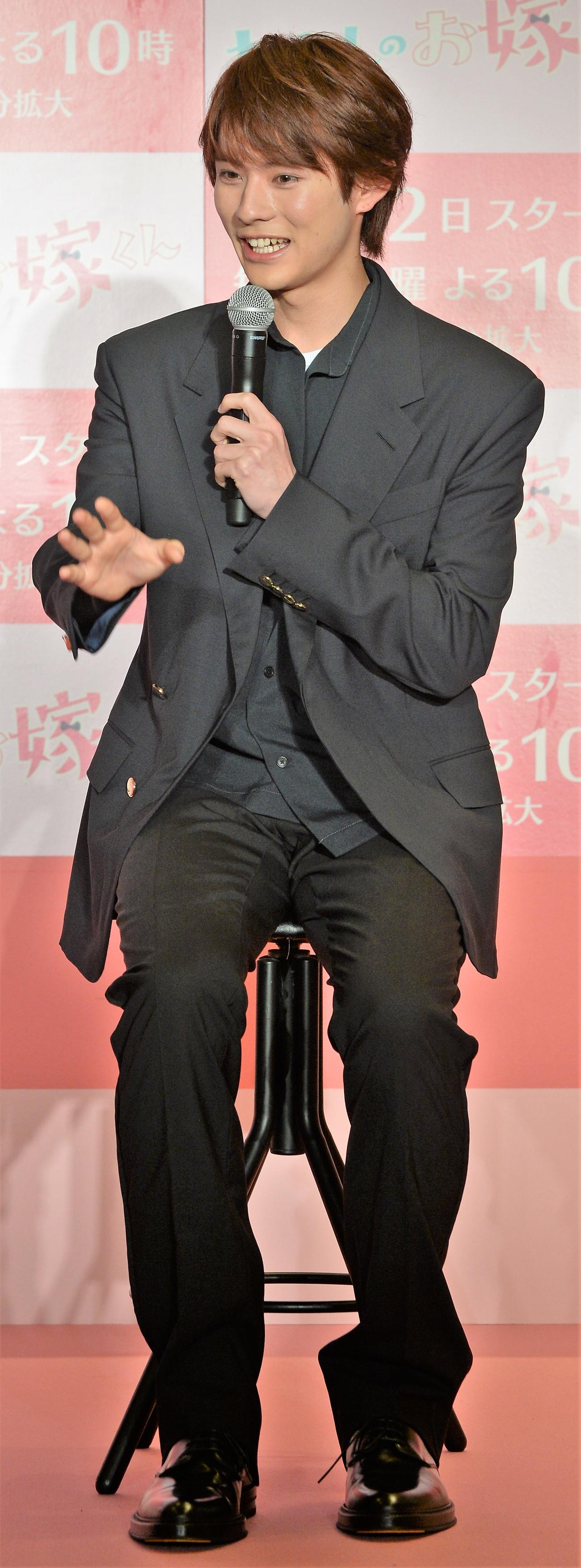 「わたしのお嫁くん」の制作発表会見に出席する前田拳太郎