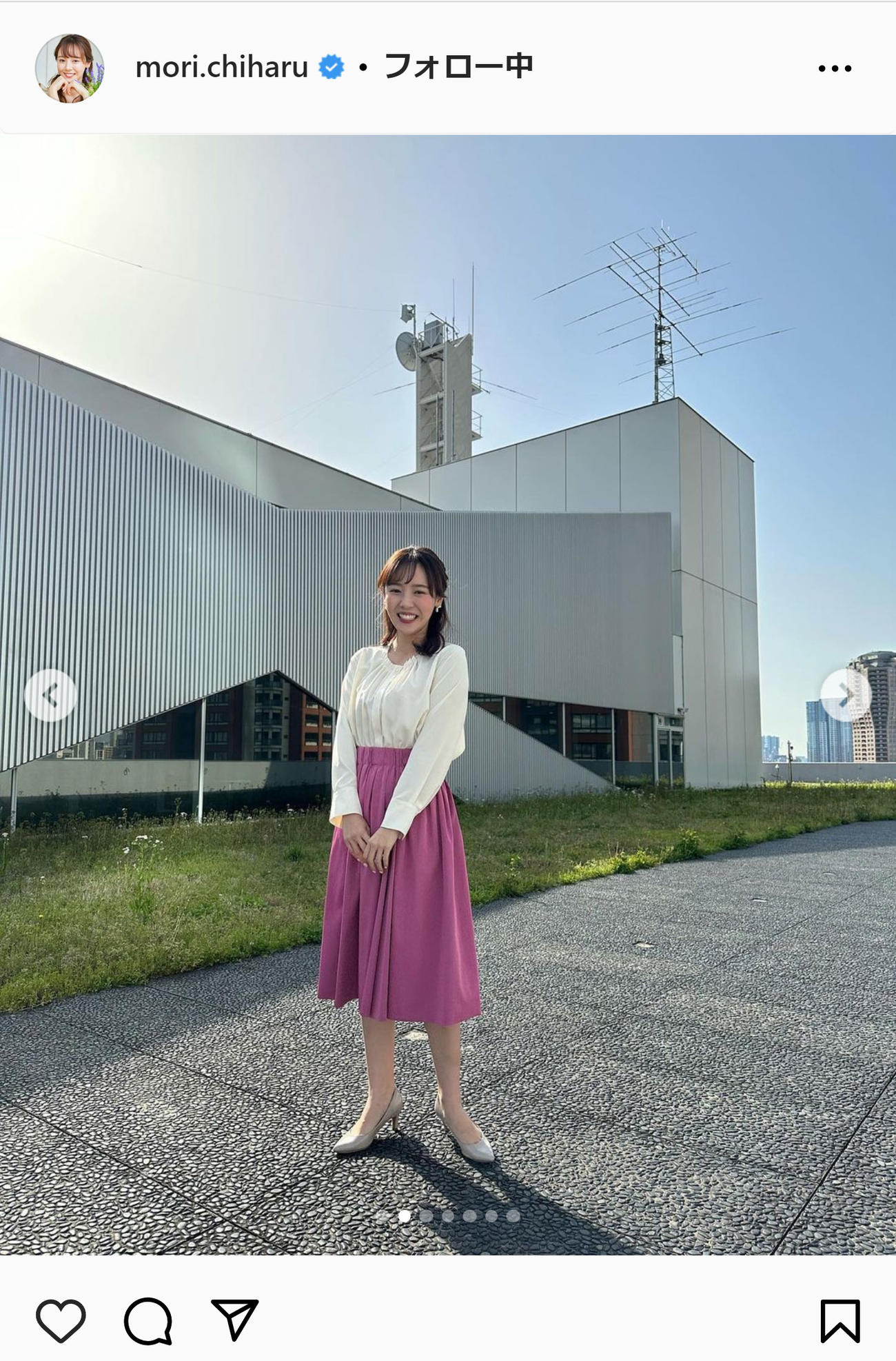 森千晴アナのインスタグラムから