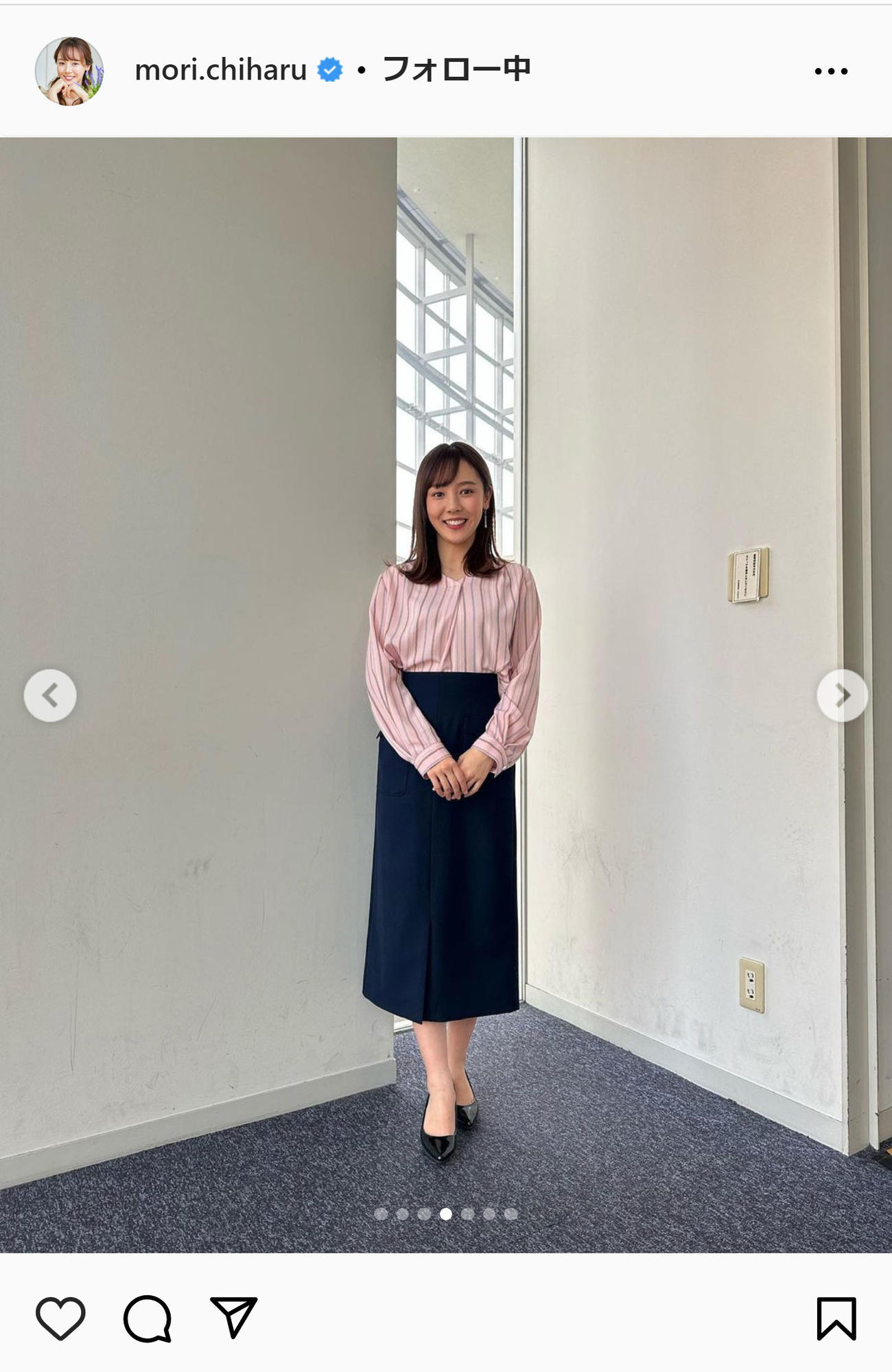 森千晴アナのインスタグラムから