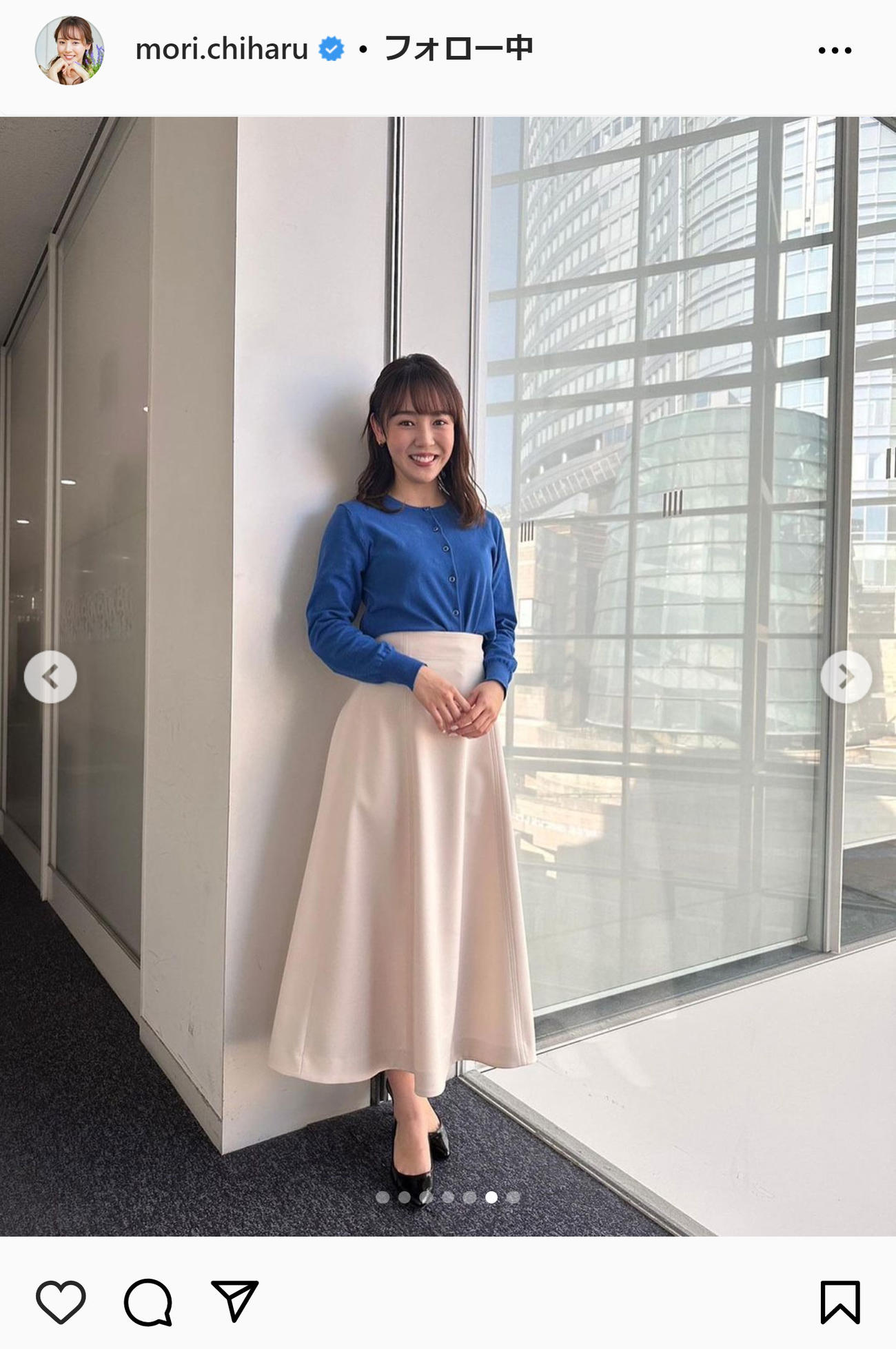 森千晴アナのインスタグラムから