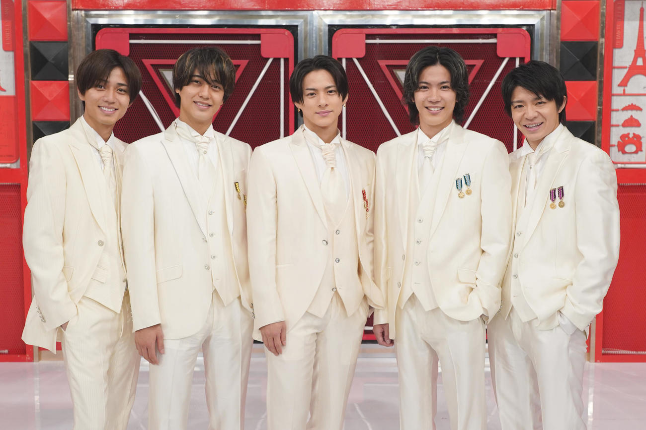 冠番組「King＆Princeる。」のレギュラー放送最終回とゴールデン2時間スペシャル放送を発表したKing＆Prince。左から永瀬廉、高橋海人、平野紫耀、神宮寺勇太、岸優太