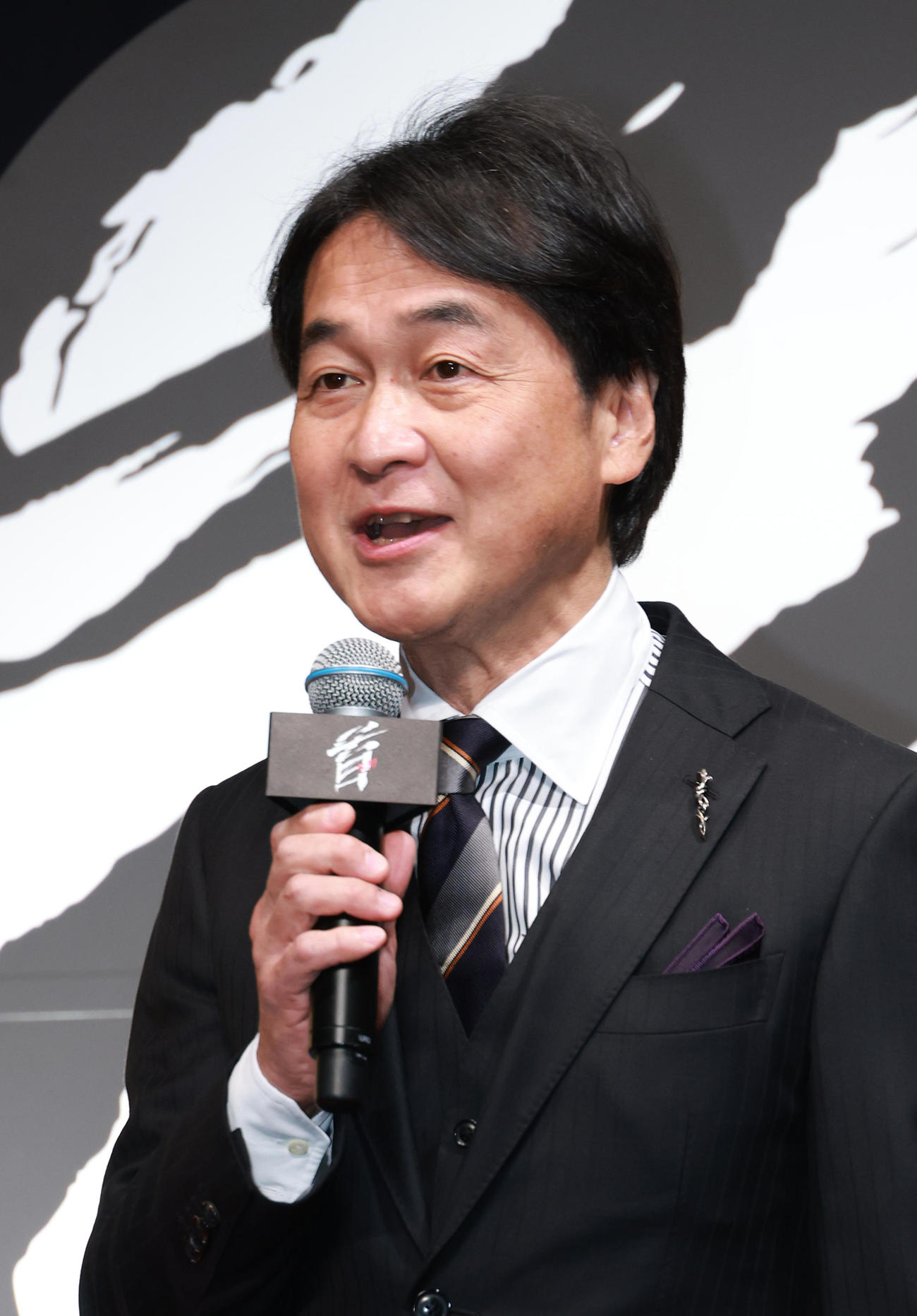 映画「首」完成報告会を行ったKADOKAWA夏野剛社長（撮影・中島郁夫）