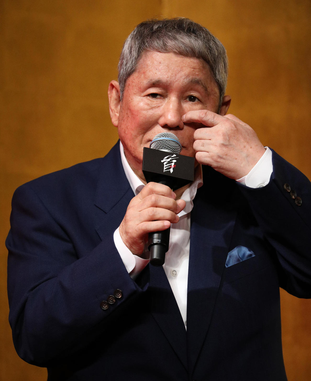 映画「首」完成報告会を行った北野武監督（撮影・中島郁夫）