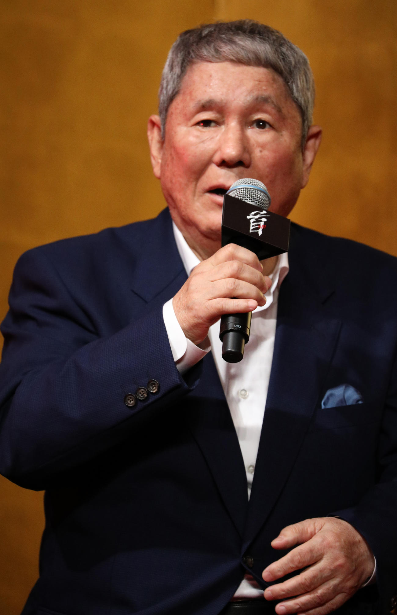 映画「首」完成報告会を行った北野武監督（撮影・中島郁夫）
