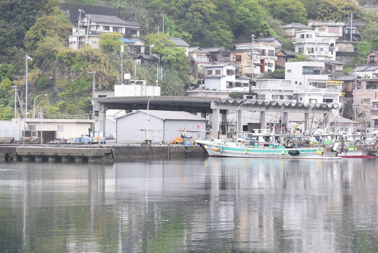 爆発があった雑賀崎漁港（撮影・阪口孝志）