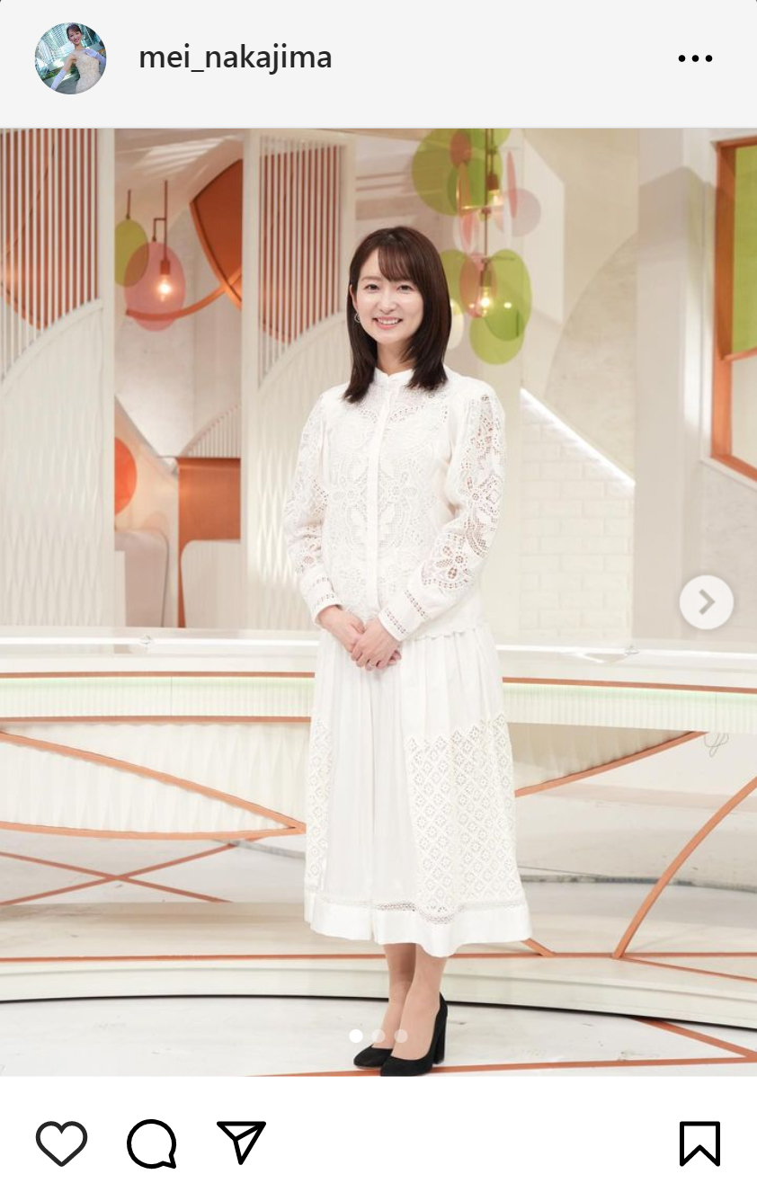 日本テレビ中島芽生アナのインスタグラムから