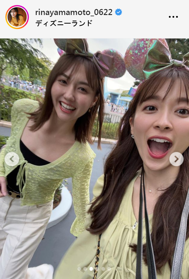 山本里菜アナ（右）と山形純菜アナ（山本里菜アナのインスタグラムから）